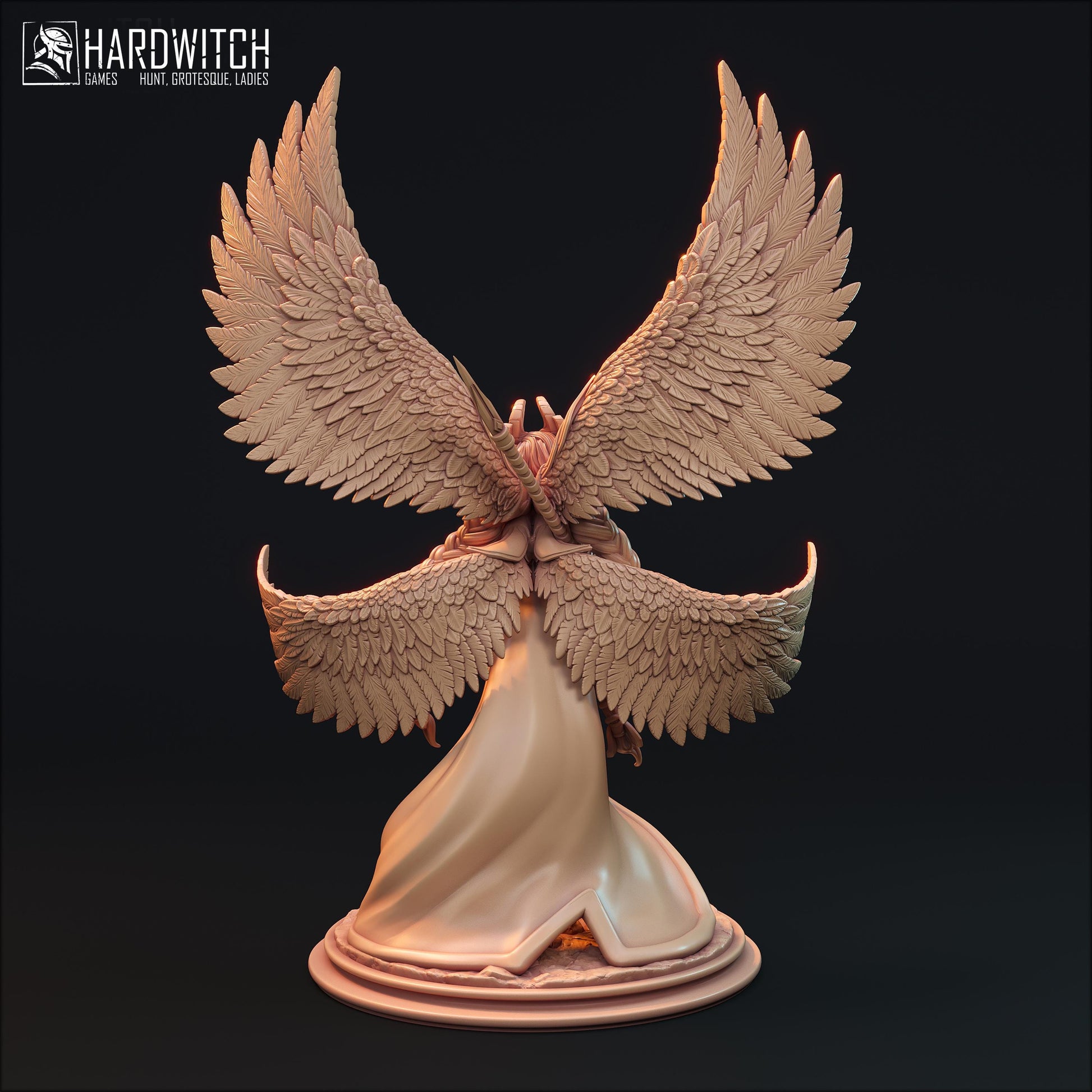 Farah Doddar | DnD Female Fantasy Angel Knight Paladin Pin Up collectible Miniature | 32mm / 75mm | by Hardwitch Games