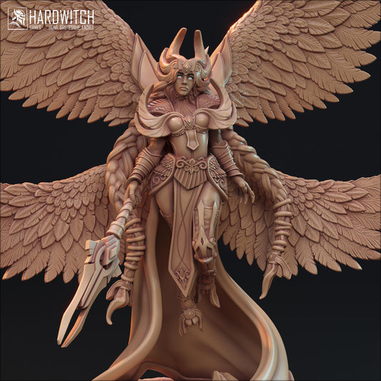 Farah Doddar | DnD Female Fantasy Angel Knight Paladin Pin Up collectible Miniature | 32mm / 75mm | by Hardwitch Games