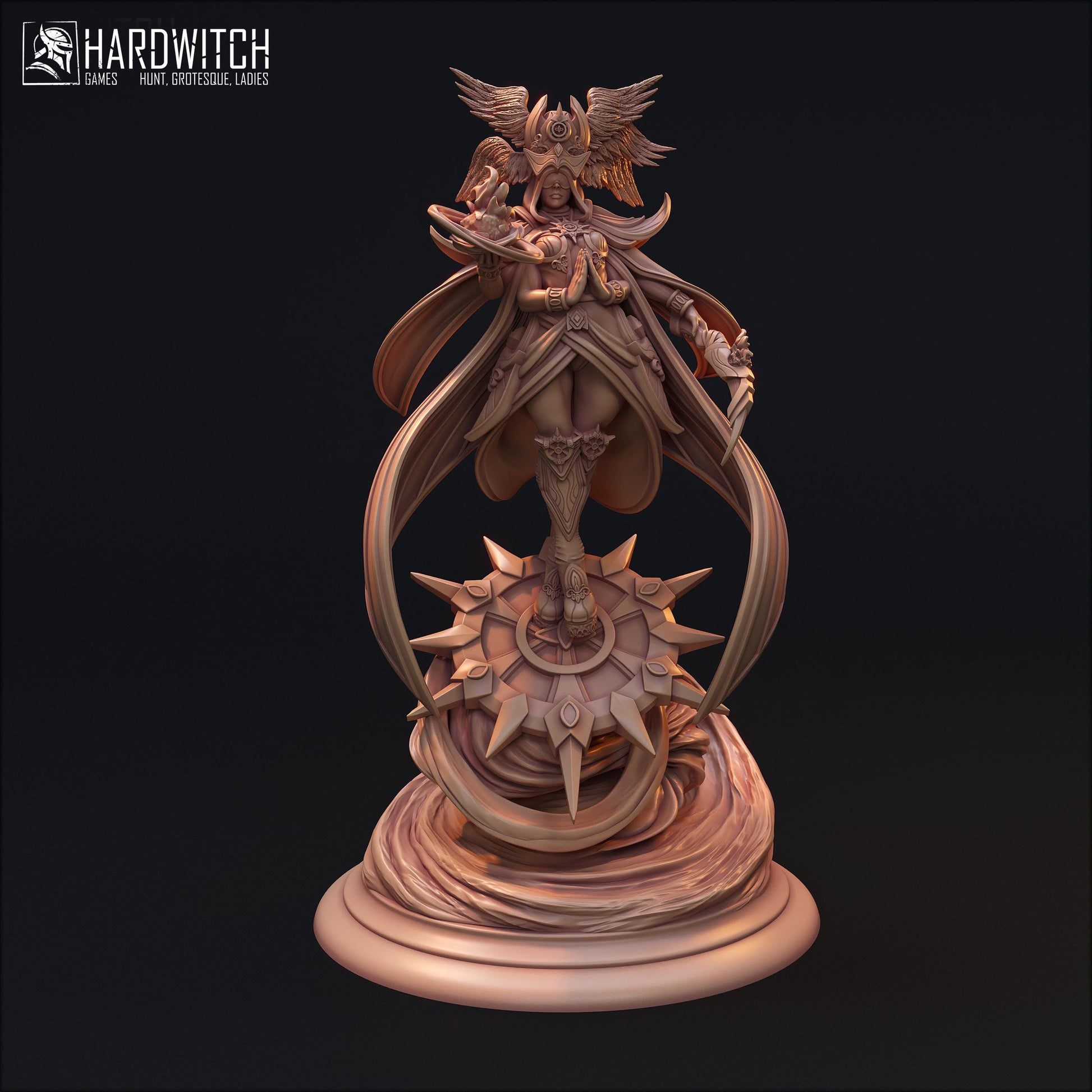 Attrakarda Tornik | DnD Female Fantasy Wizard Sorceress collectible Miniature | 32mm / 75mm | by Hardwitch Games