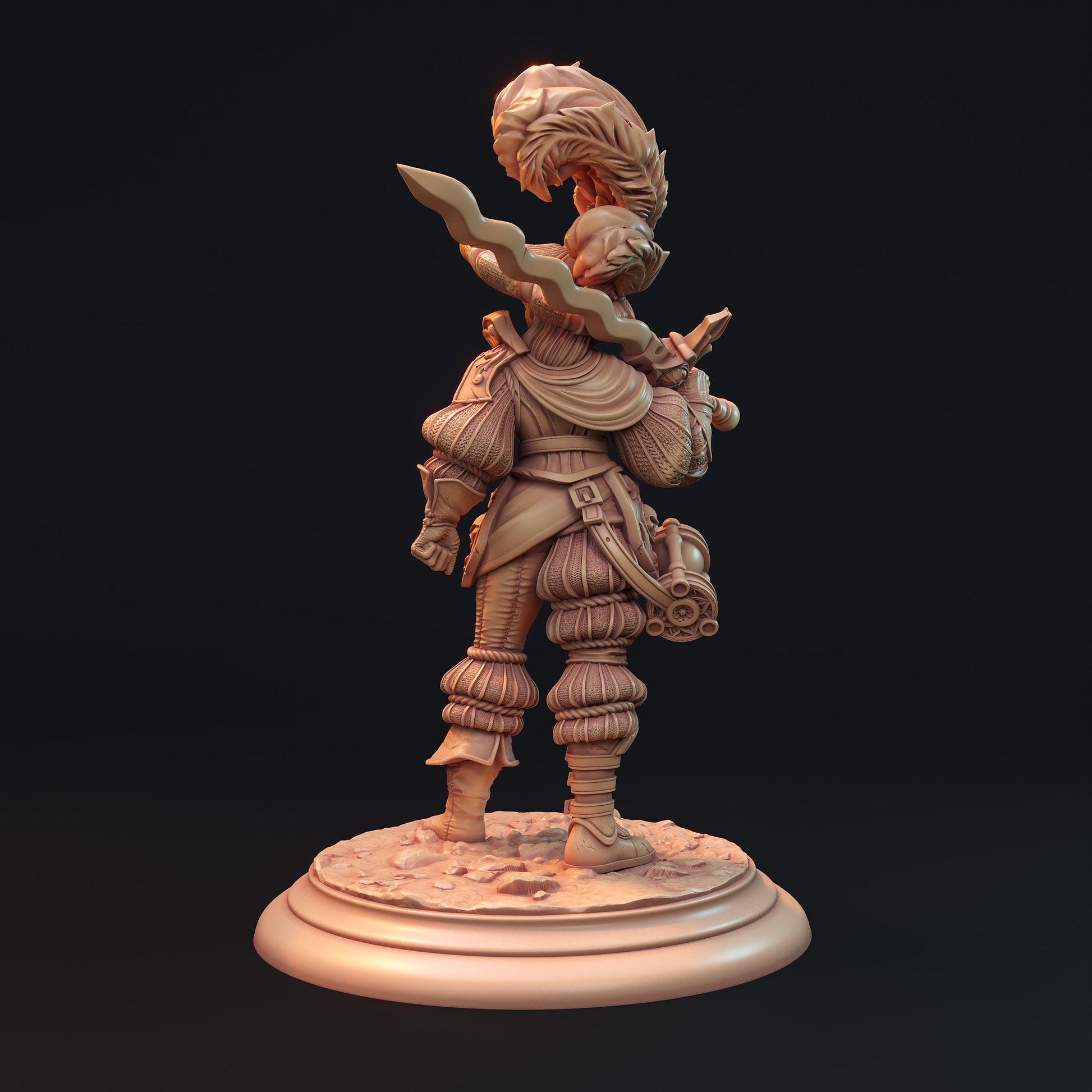 Flamarix Zetta | DnD Female Fantasy Fighter Musketeer collectible Miniature | 32mm / 75mm | by Hardwitch Games