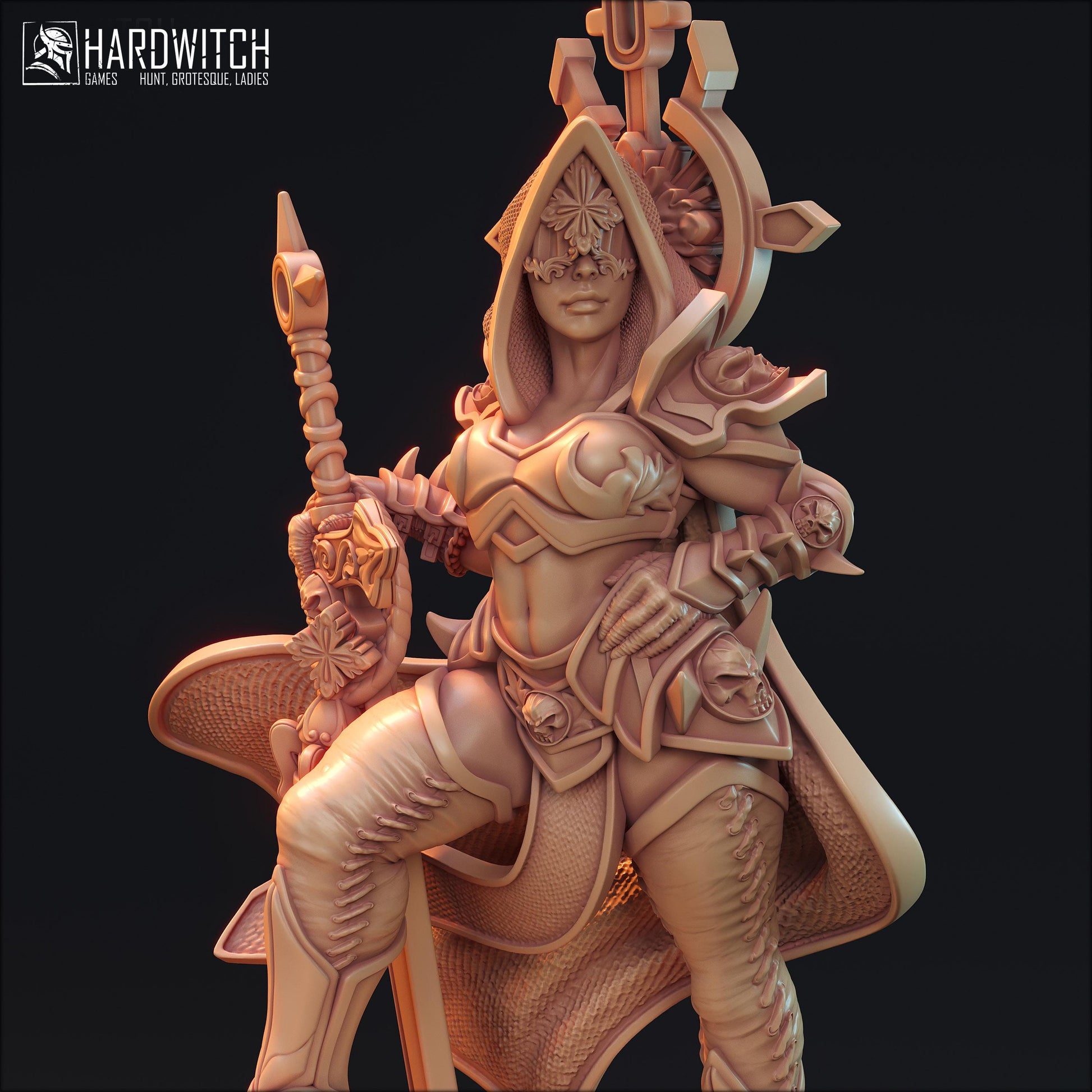 Mortim Falkid | DnD Female Fantasy Knight Paladin collectible Miniature | 32mm / 75mm | by Hardwitch Games