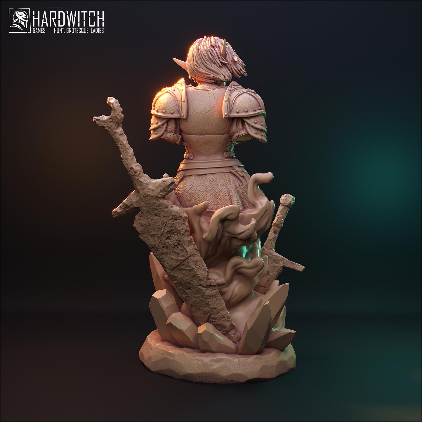 Tyrese Vanthim Bust | DnD Female Fantasy Elf Warrior collectible Miniature | 32mm / 75mm | by Hardwitch Games