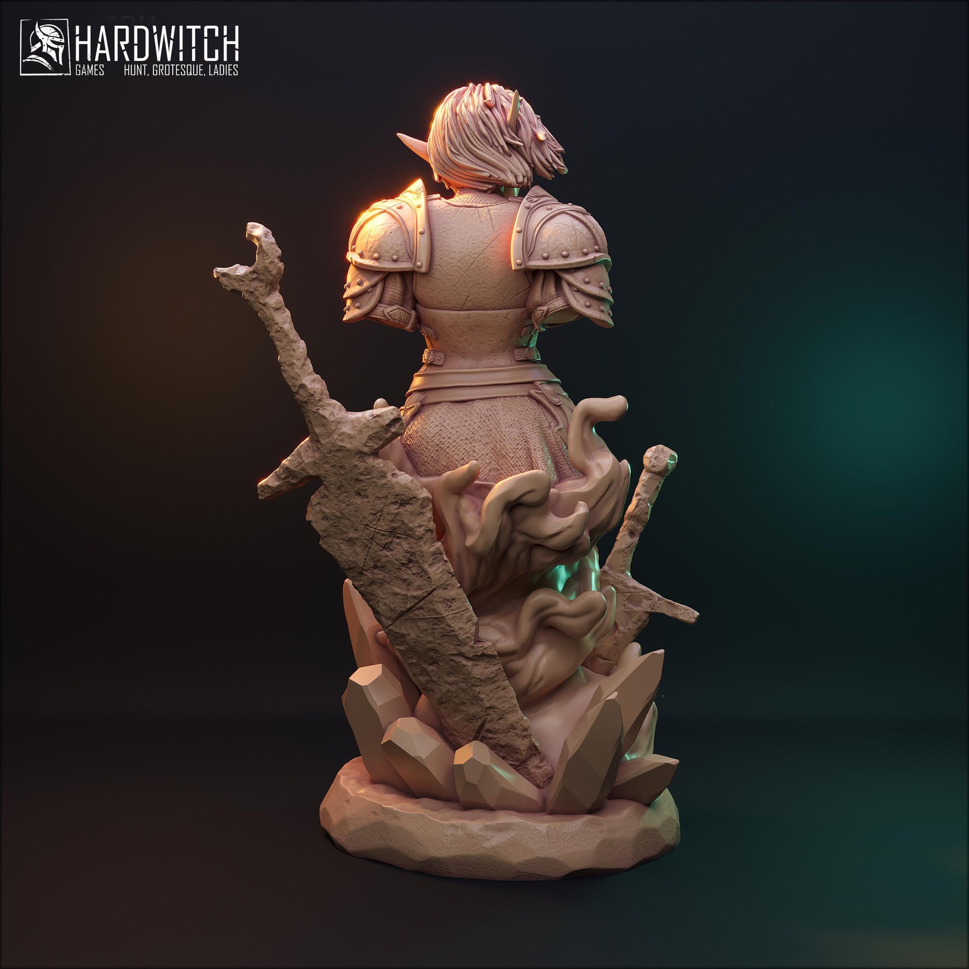 Tyrese Vanthim Bust | DnD Female Fantasy Elf Warrior collectible Miniature | 32mm / 75mm | by Hardwitch Games