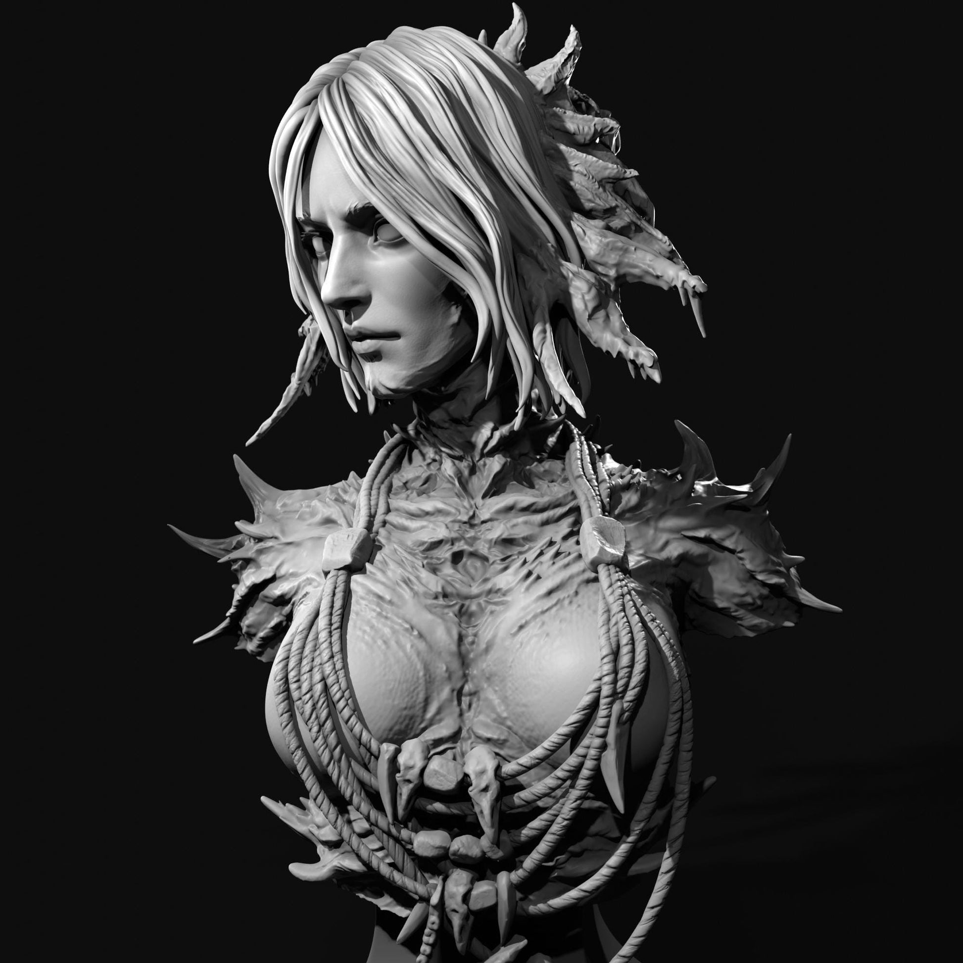 Harpy Bust | Female Demon Monster Girl Collectible Miniature Statue | by Arxila