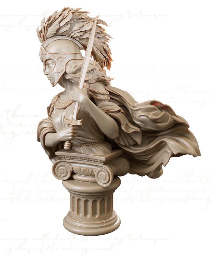 Diana Busts | Greek Mythology Collectible 3D Printed Statue Diorama | by Authorseries Studio