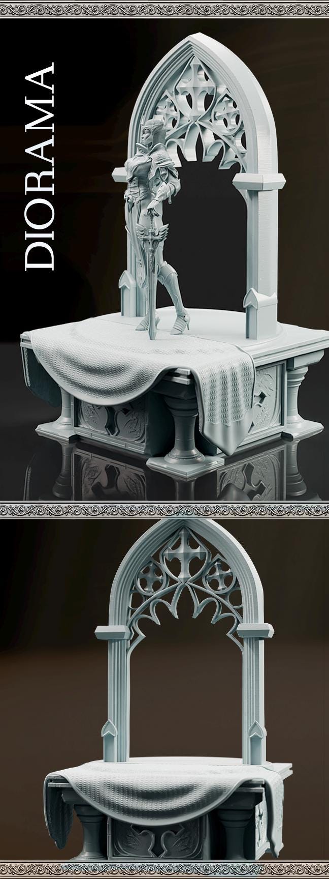 Aurelia, the Templar Queen | DnD Female Human Paladin Knight Collectible Tabletop Miniature statue | 40mm / 75mm | by Goomer