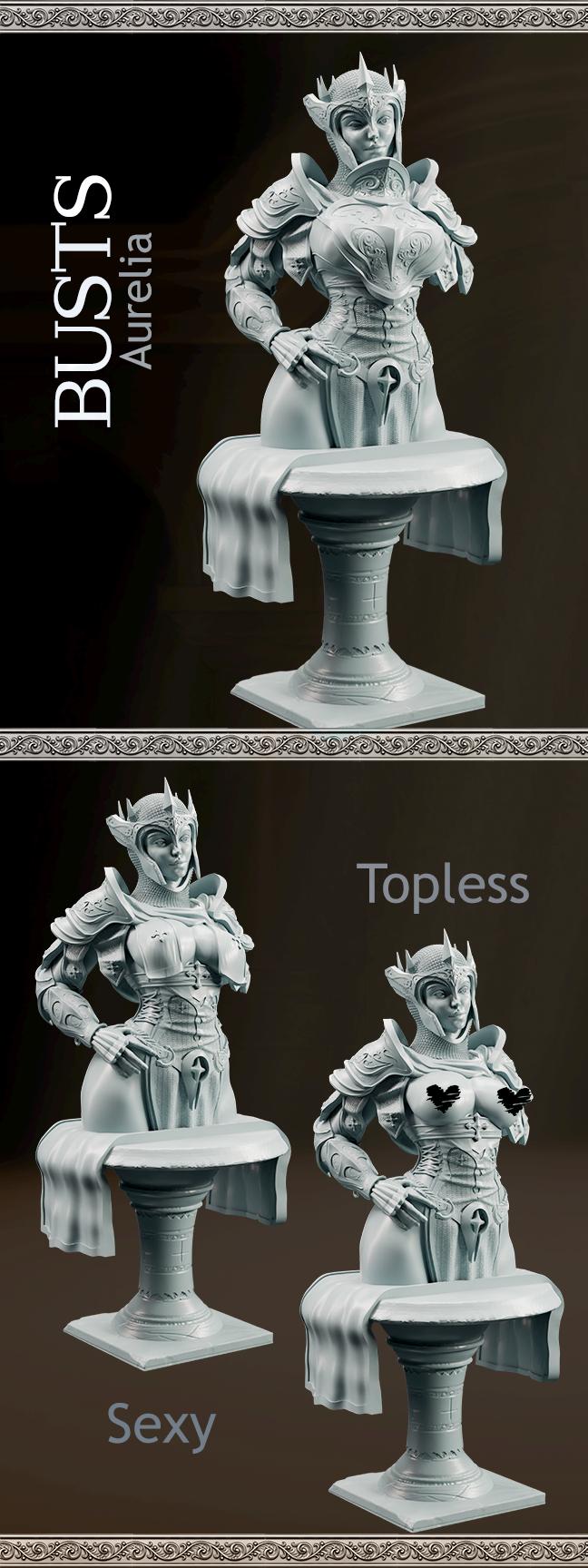 Aurelia, the Templar Queen | DnD Female Human Paladin Knight Collectible Tabletop Miniature statue | 40mm / 75mm | by Goomer