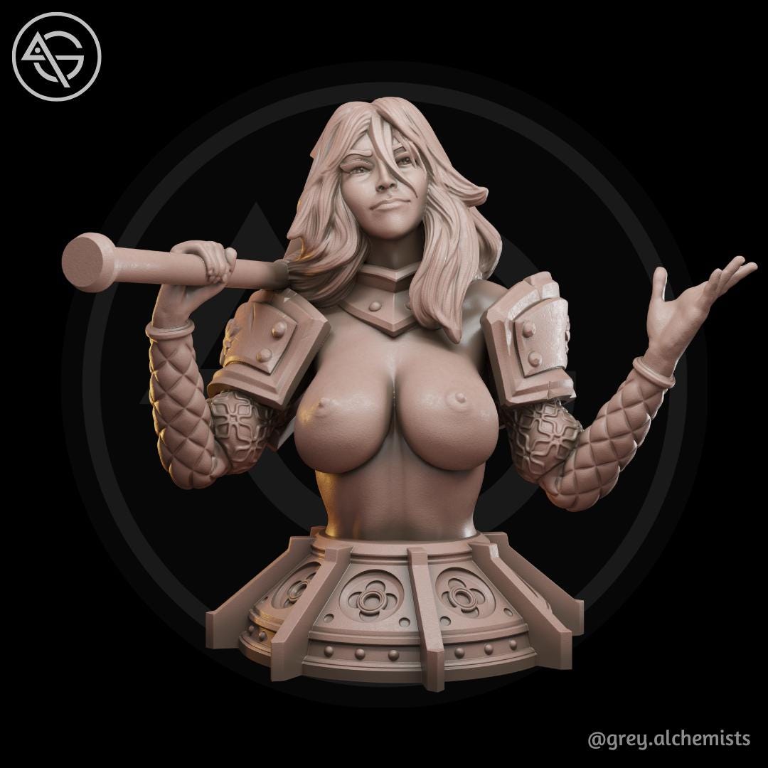 Shalia | DnD Female Human Cleric Collectible Fantasy Pinup Miniature | 32mm / 75mm | by Grey Alchemists