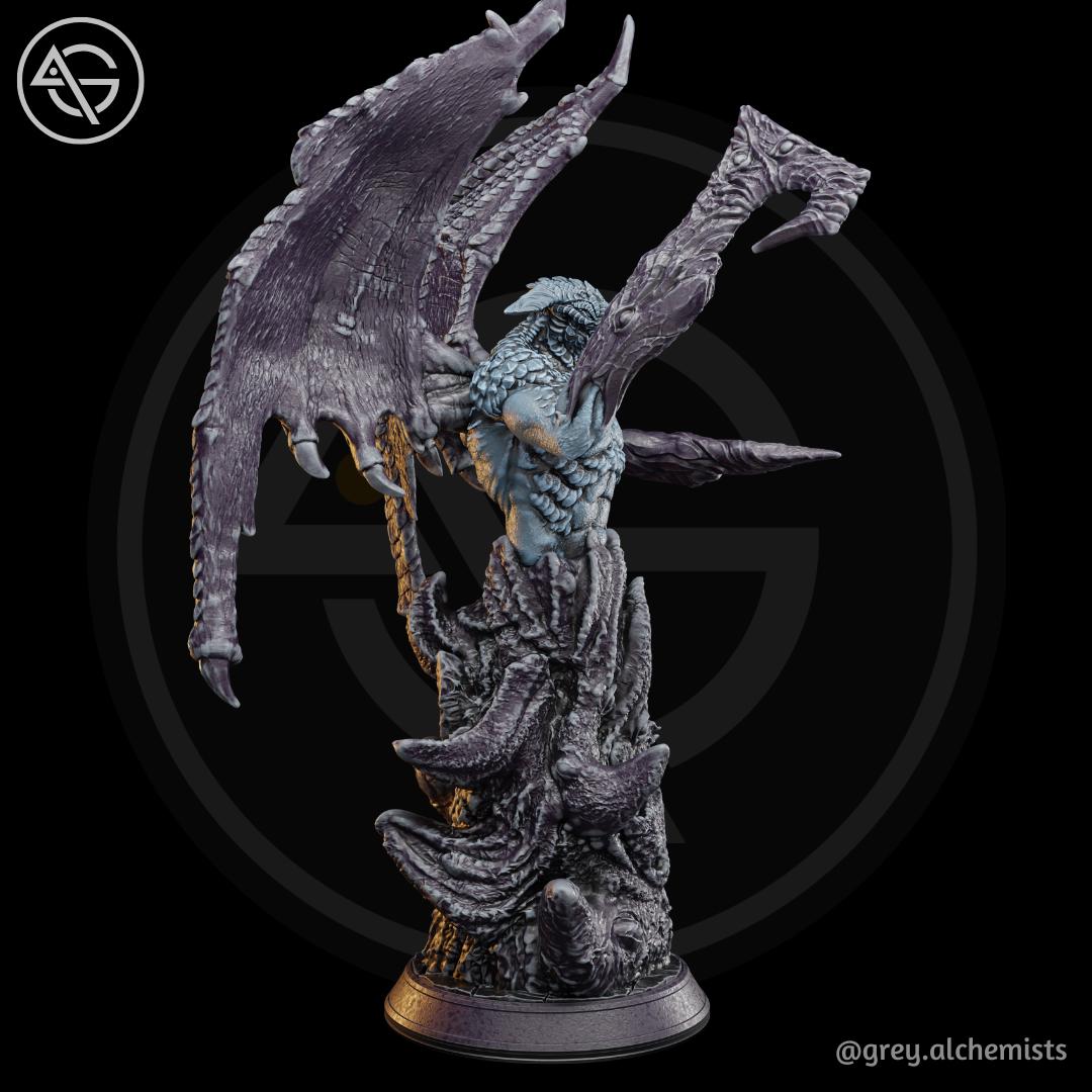 Kaldaroth, the Shadow Demon | DnD Fantasy Demon Lord Monster Collectible Resin Miniature | 75mm | by Grey Alchemists
