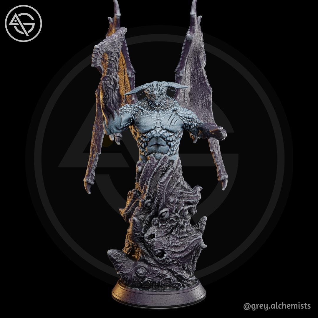Kaldaroth, the Shadow Demon | DnD Fantasy Demon Lord Monster Collectible Resin Miniature | 75mm | by Grey Alchemists