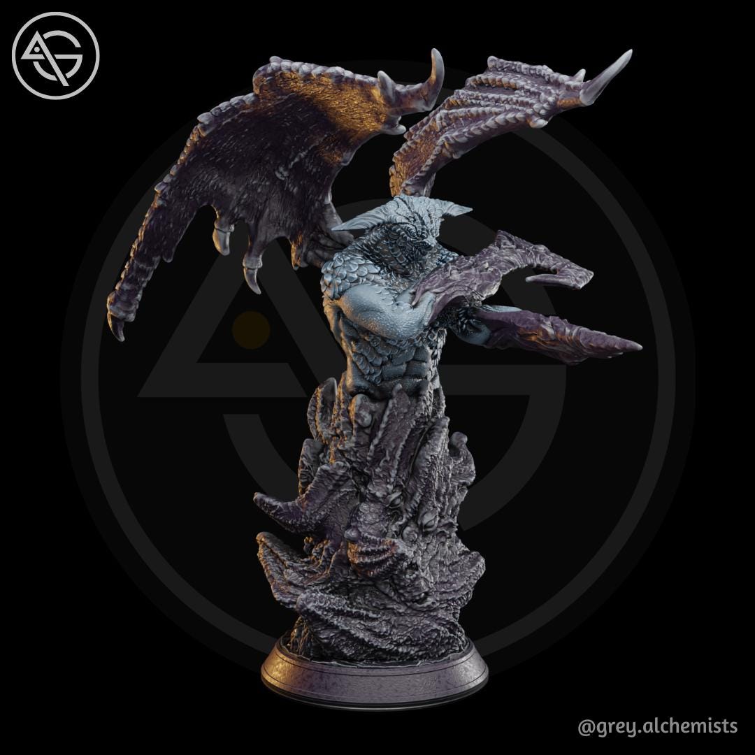 Kaldaroth, the Shadow Demon | DnD Fantasy Demon Lord Monster Collectible Resin Miniature | 75mm | by Grey Alchemists
