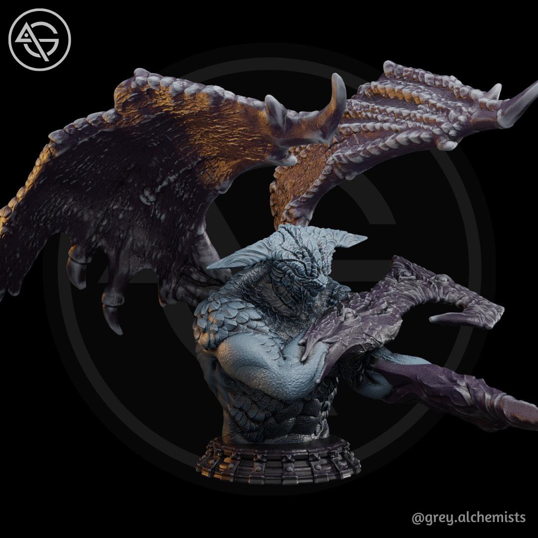 Kaldaroth, the Shadow Demon | DnD Fantasy Demon Lord Monster Collectible Resin Miniature | 75mm | by Grey Alchemists