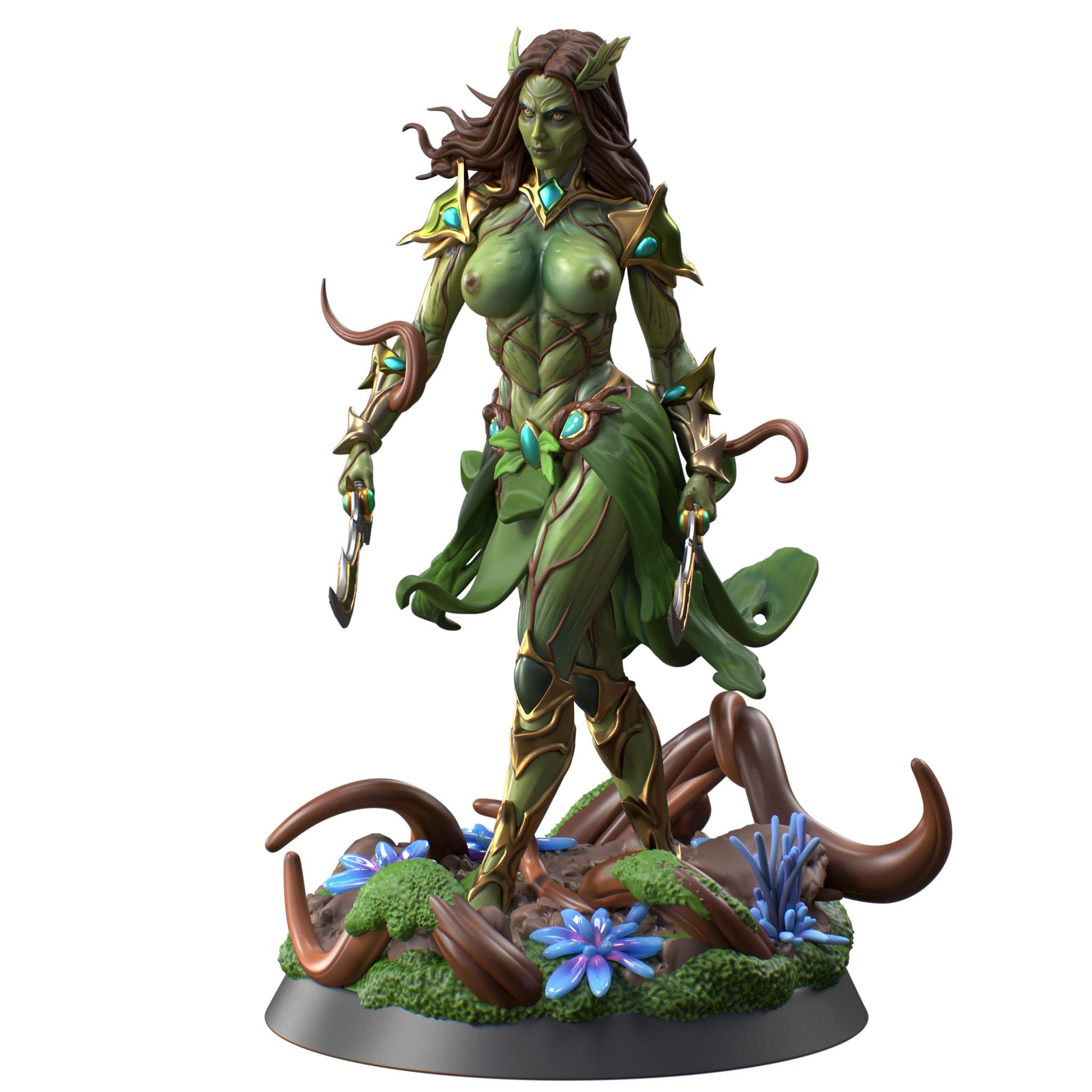 Verdalith | DnD Female Dryad Hamadryad Druid Rogue Collectible Tabletop Pinup Miniature | 40mm / 75mm | by Hold My Miniatures