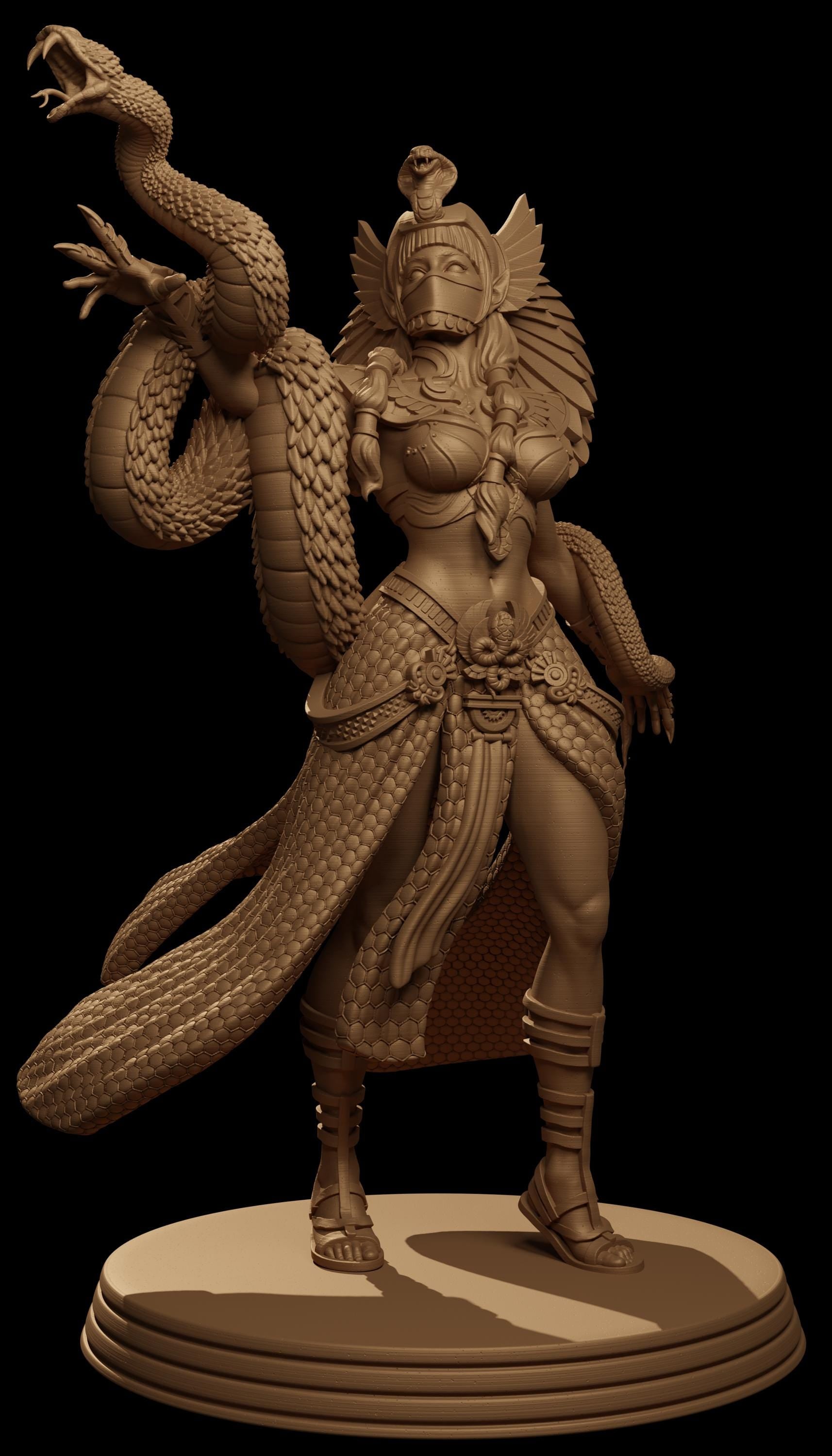 Tiadura, the Snake Sorcerer | DnD Female Human Druid Warlock Egyptian Collectible Tabletop Miniature | 32mm / 75mm | by Jugglers Miniatures