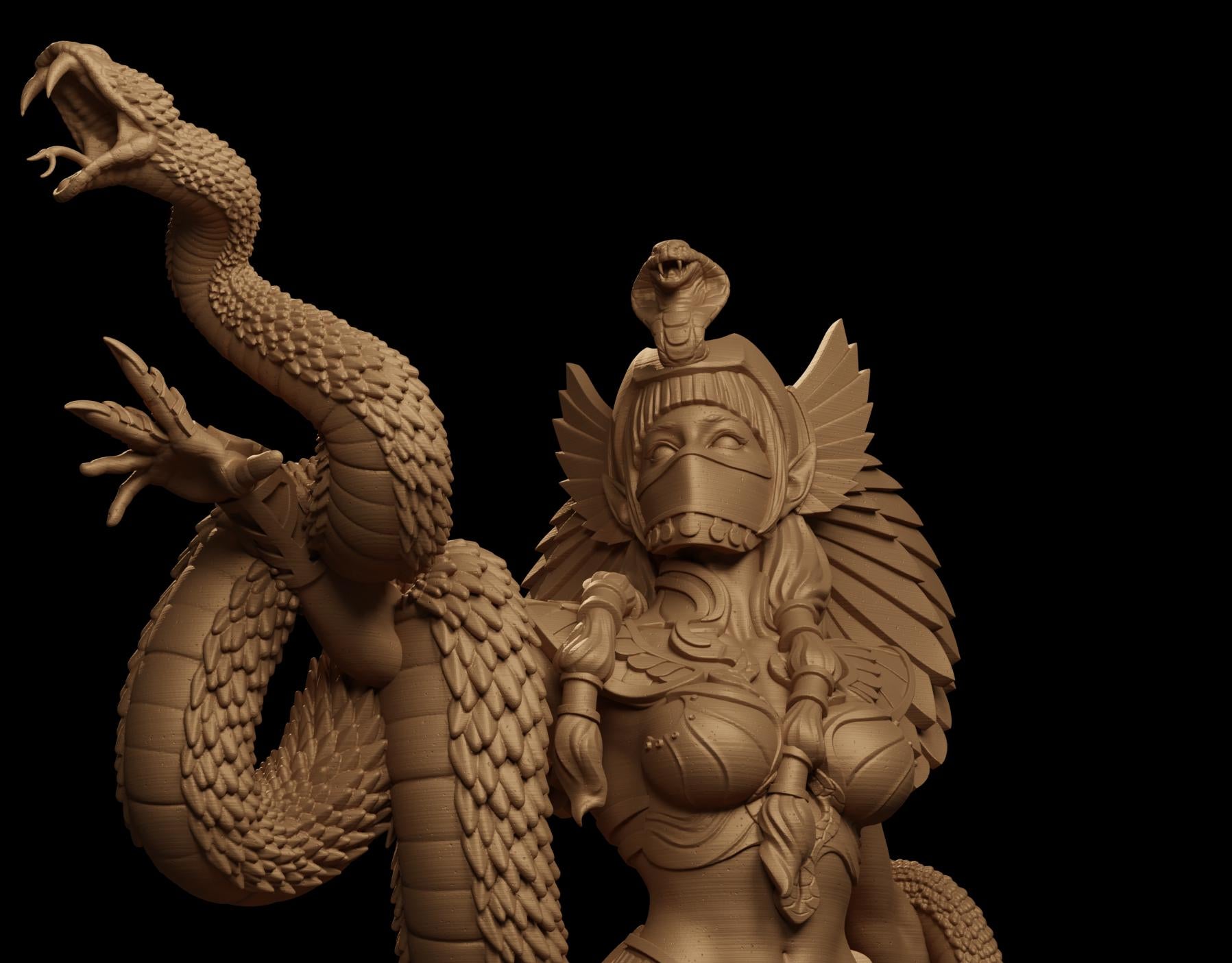 Tiadura, the Snake Sorcerer | DnD Female Human Druid Warlock Egyptian Collectible Tabletop Miniature | 32mm / 75mm | by Jugglers Miniatures