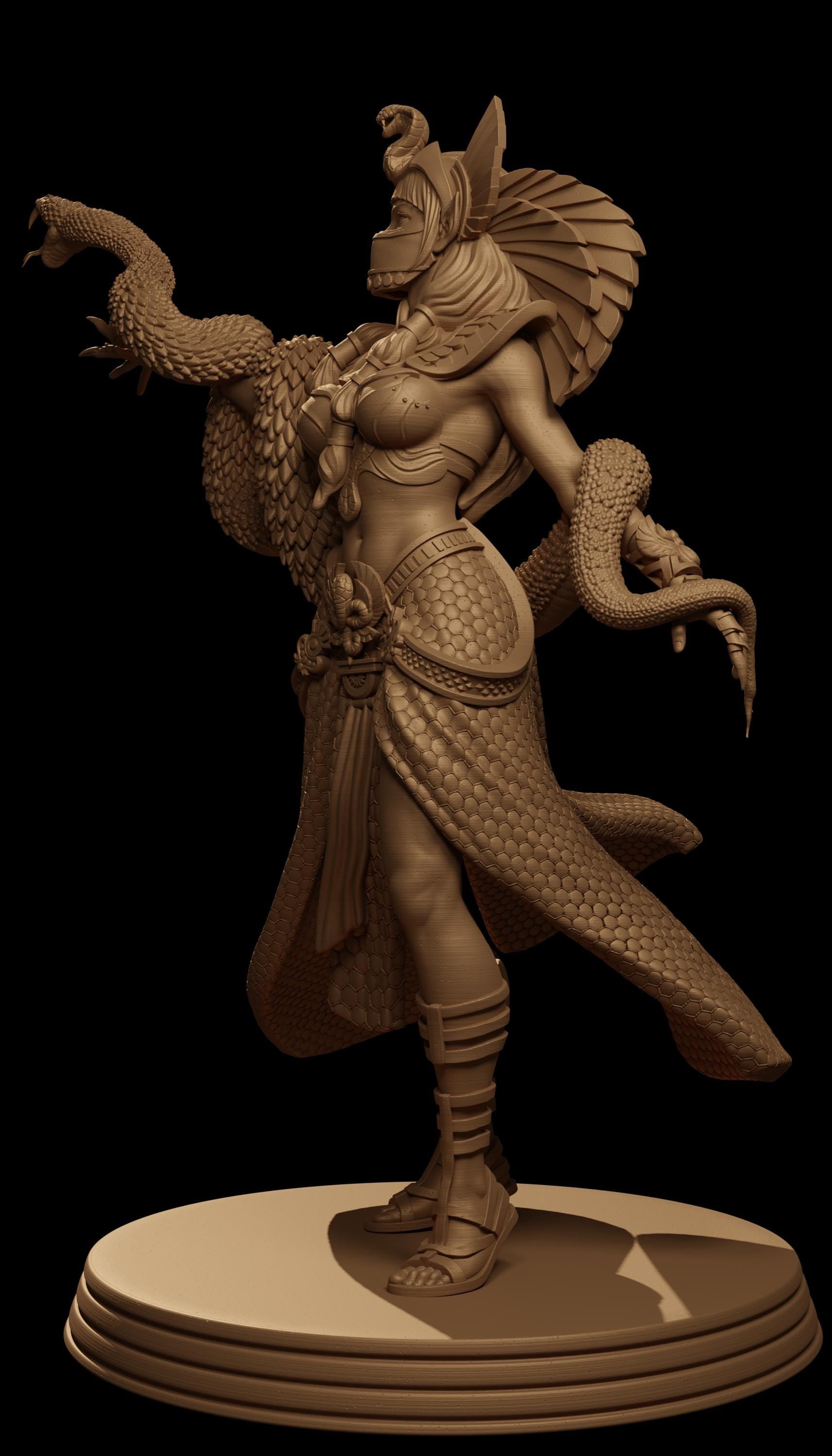 Tiadura, the Snake Sorcerer | DnD Female Human Druid Warlock Egyptian Collectible Tabletop Miniature | 32mm / 75mm | by Jugglers Miniatures