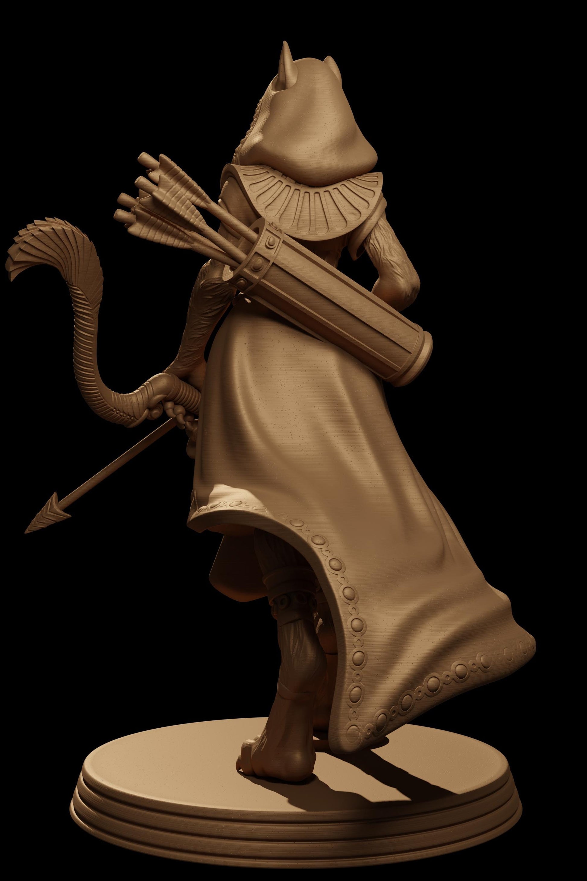 Zahia, the Tabaxi Archer | DnD Female Tabaxi Rogue Egyptian Collectible Tabletop Miniature | 32mm / 75mm | by Jugglers Miniatures
