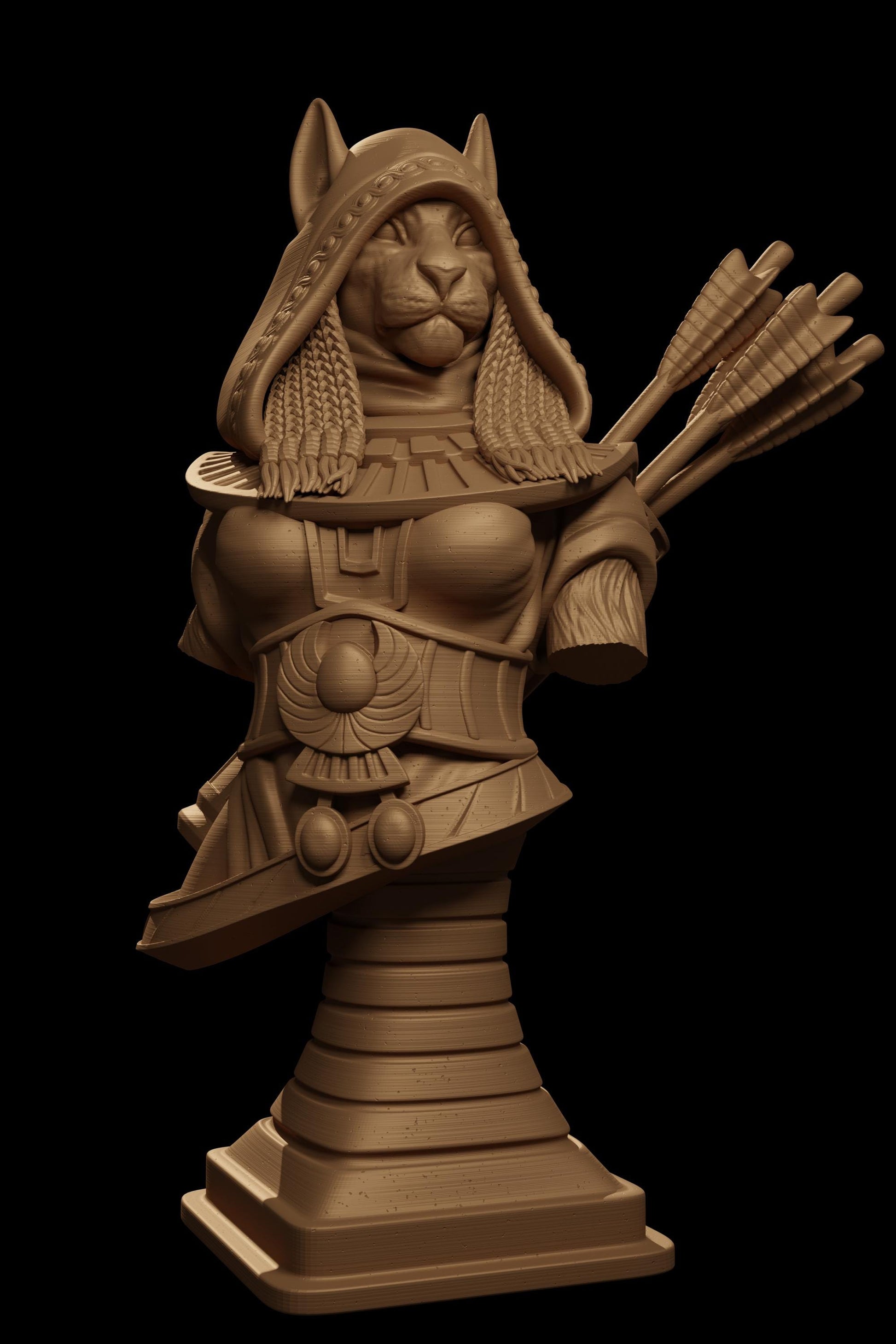 Zahia, the Tabaxi Archer | DnD Female Tabaxi Rogue Egyptian Collectible Tabletop Miniature | 32mm / 75mm | by Jugglers Miniatures