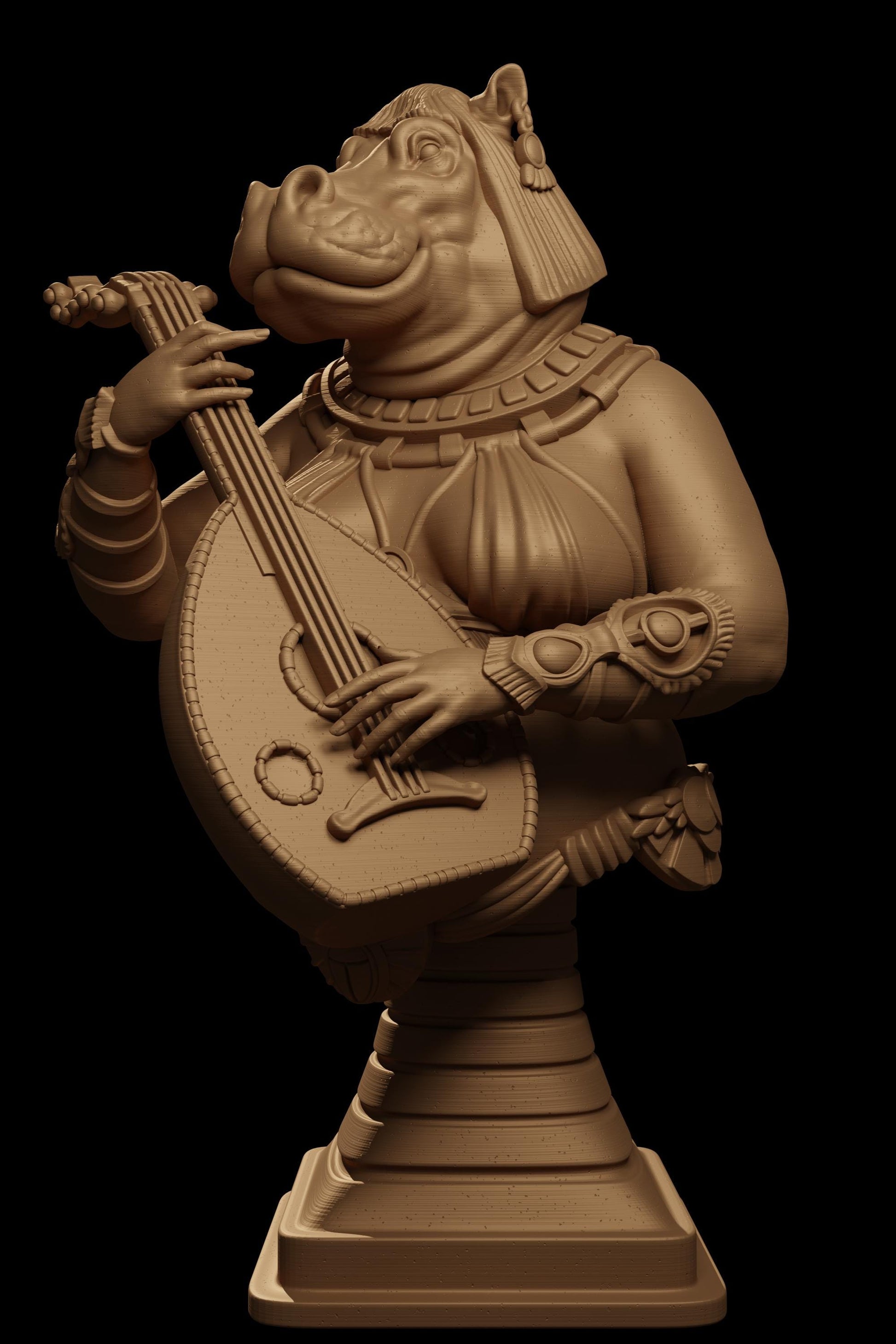 Rasha, the Tawaret Bard | DnD Female Hippo Bard Dancer Egyptian Collectible Tabletop Miniature | 32mm / 75mm | by Jugglers Miniatures