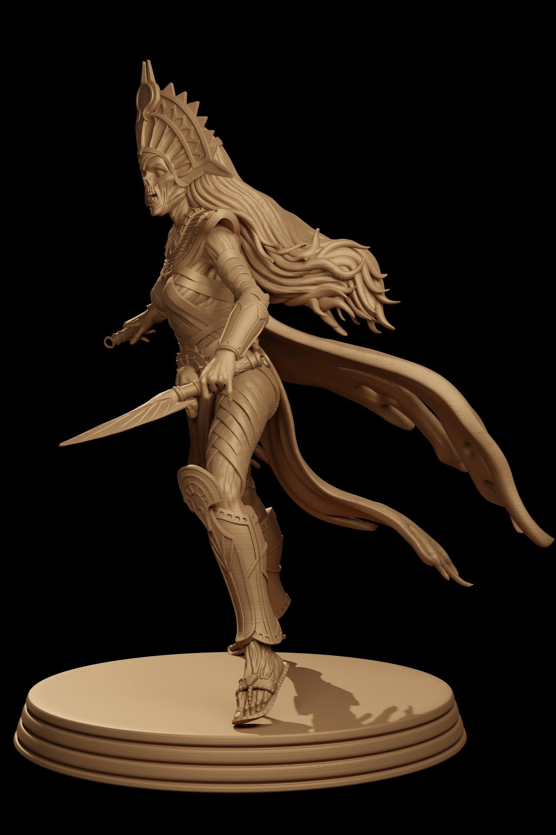 Zahnet, the Undead Queen | DnD Female Zombie Lich Warrior Egyptian Collectible Tabletop Miniature | 32mm / 75mm | by Jugglers Miniatures
