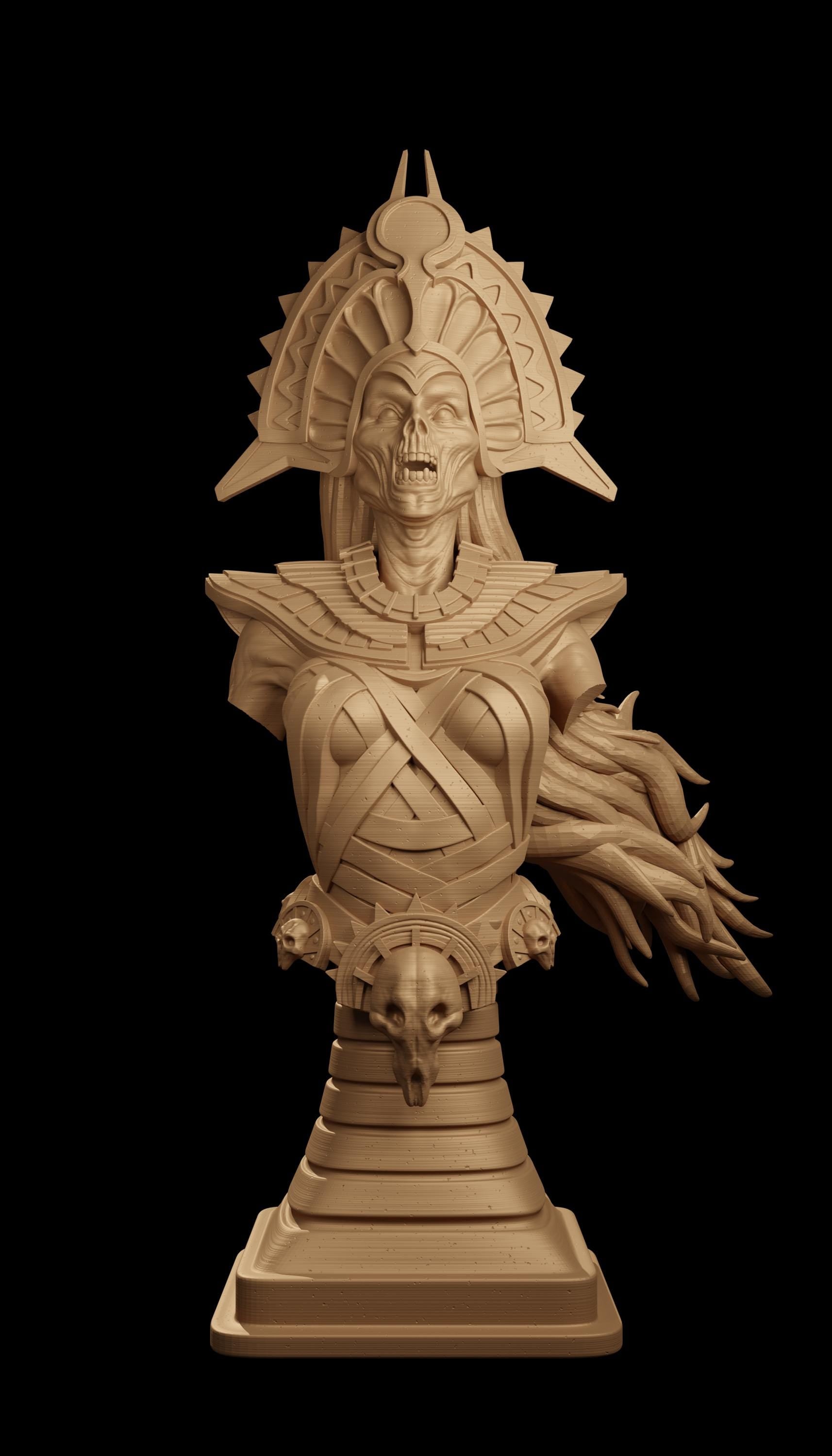 Zahnet, the Undead Queen | DnD Female Zombie Lich Warrior Egyptian Collectible Tabletop Miniature | 32mm / 75mm | by Jugglers Miniatures