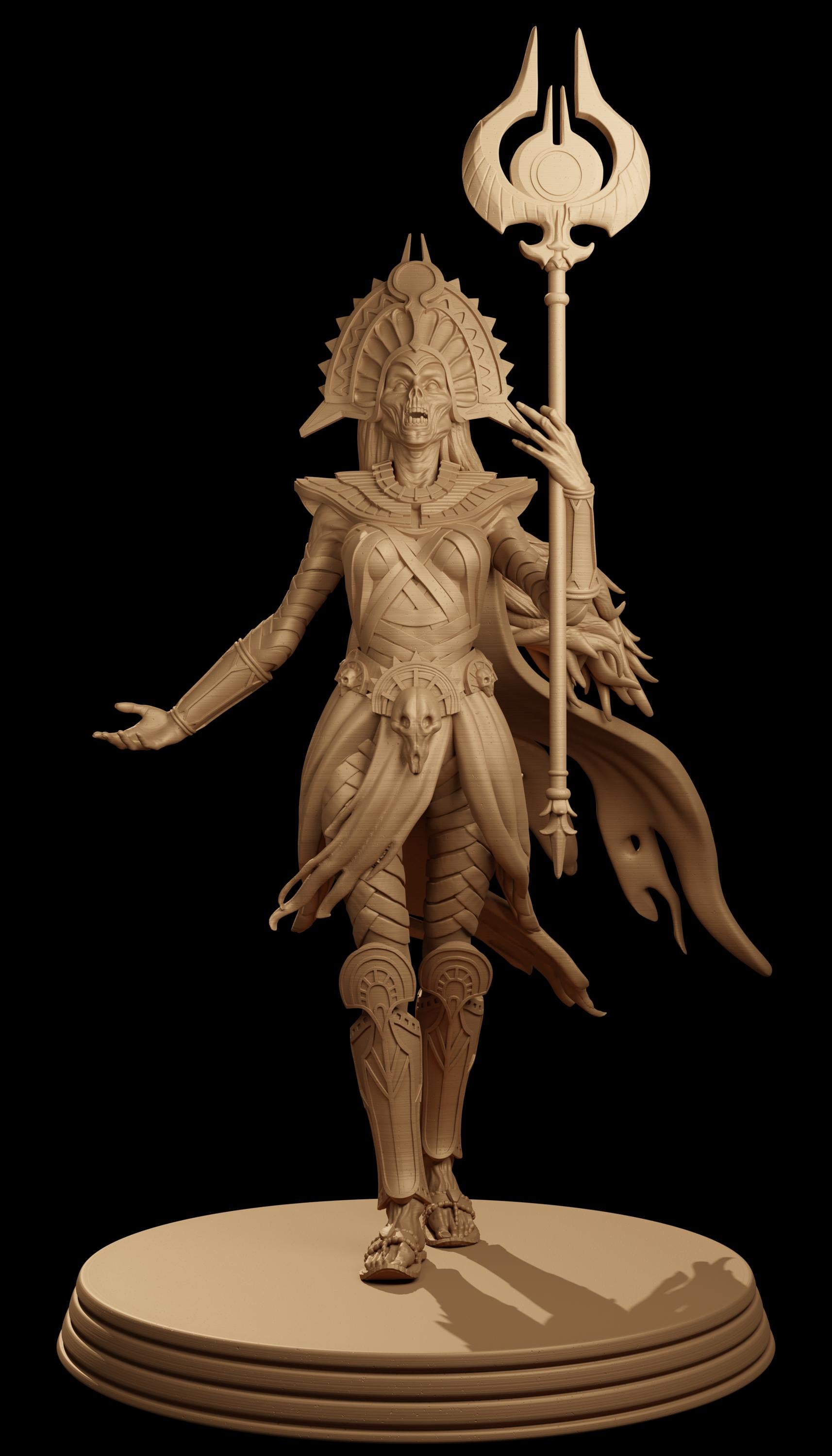 Zahnet, the Undead Queen | DnD Female Zombie Lich Warrior Egyptian Collectible Tabletop Miniature | 32mm / 75mm | by Jugglers Miniatures