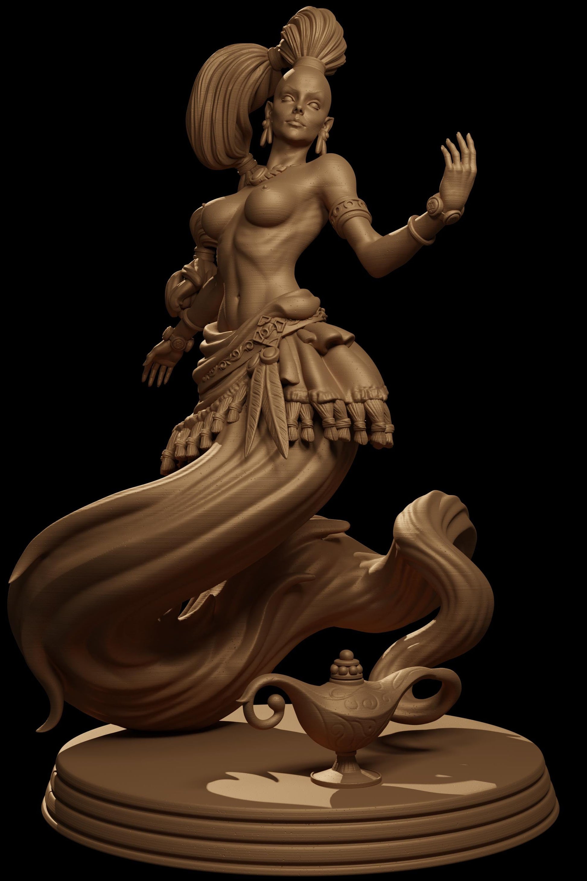 Selnia, the Genie | DnD Female Djinn Egyptian Collectible Tabletop Miniature | 32mm / 75mm | by Jugglers Miniatures