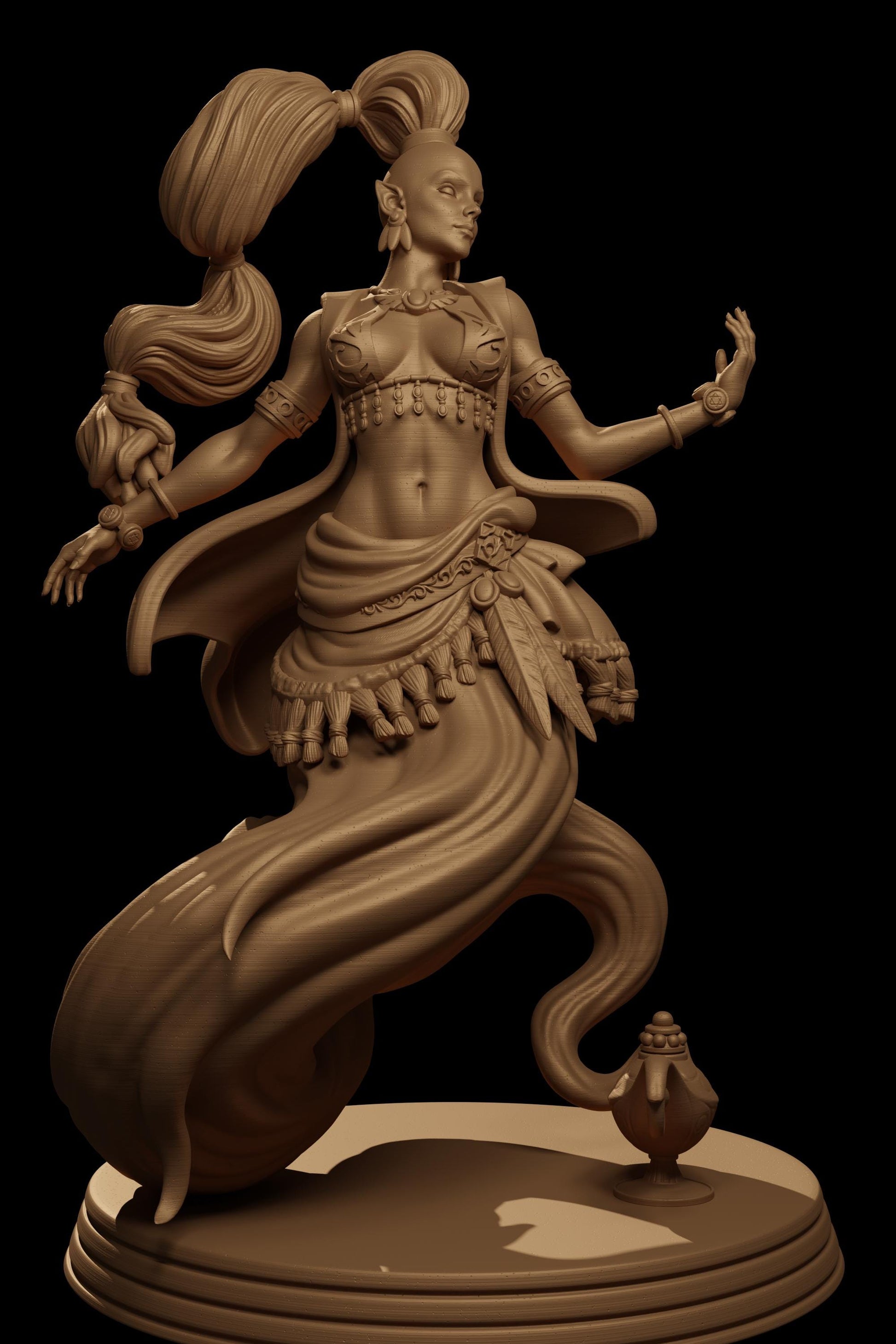 Selnia, the Genie | DnD Female Djinn Egyptian Collectible Tabletop Miniature | 32mm / 75mm | by Jugglers Miniatures