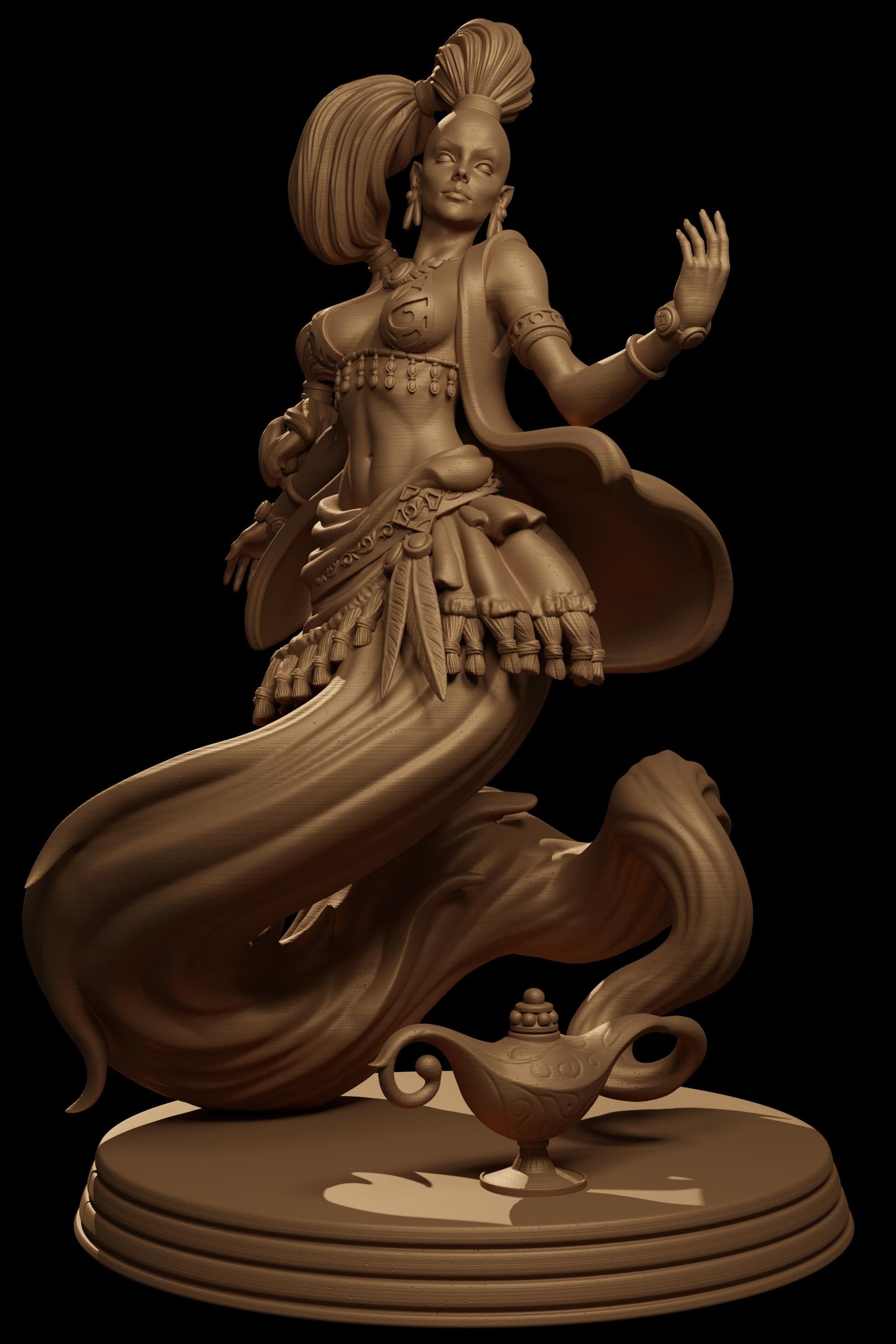 Selnia, the Genie | DnD Female Djinn Egyptian Collectible Tabletop Miniature | 32mm / 75mm | by Jugglers Miniatures