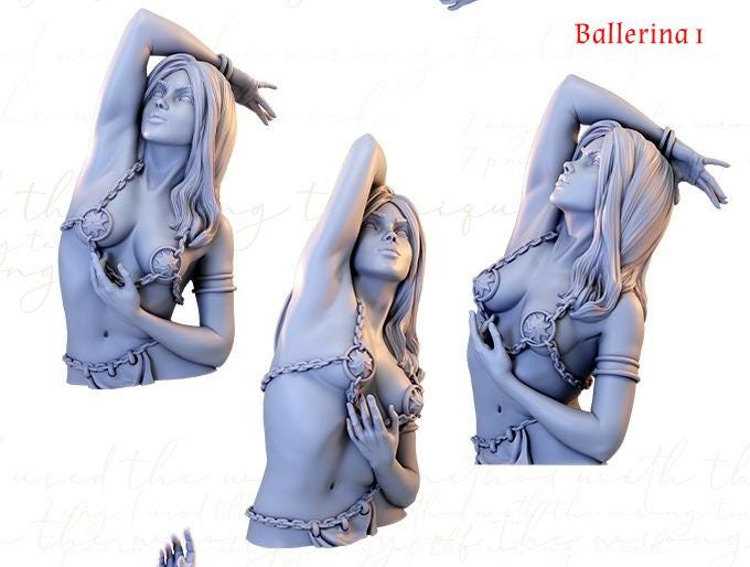 The Dancers Busts | Fantasy Collectible Resin Statue Scale Model | by Authorseries Studio