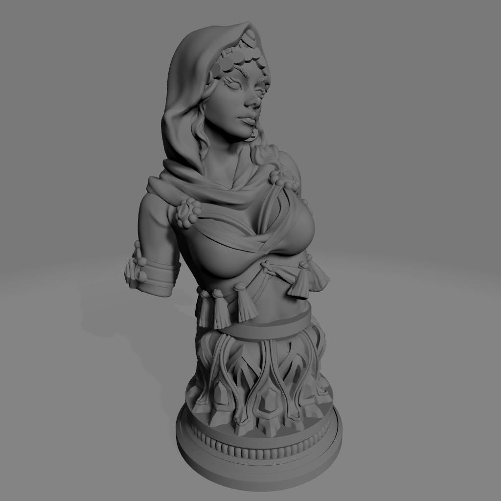 Chandani | DnD Female Warrior Rogue Fighter Collectible Tabletop Pinup Miniature | 32mm / 75mm | by Miniatures Cave