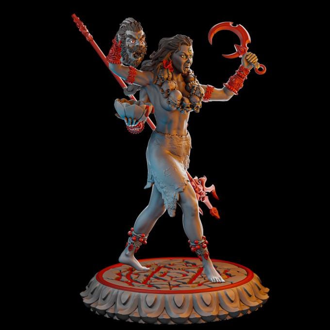 Qali | DnD Female Warrior Rogue Fighter Collectible Tabletop Pinup Miniature | 32mm / 75mm | by Miniatures Cave