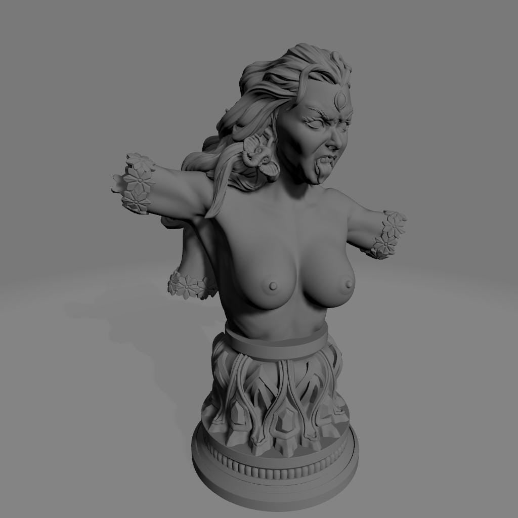 Qali | DnD Female Warrior Rogue Fighter Collectible Tabletop Pinup Miniature | 32mm / 75mm | by Miniatures Cave