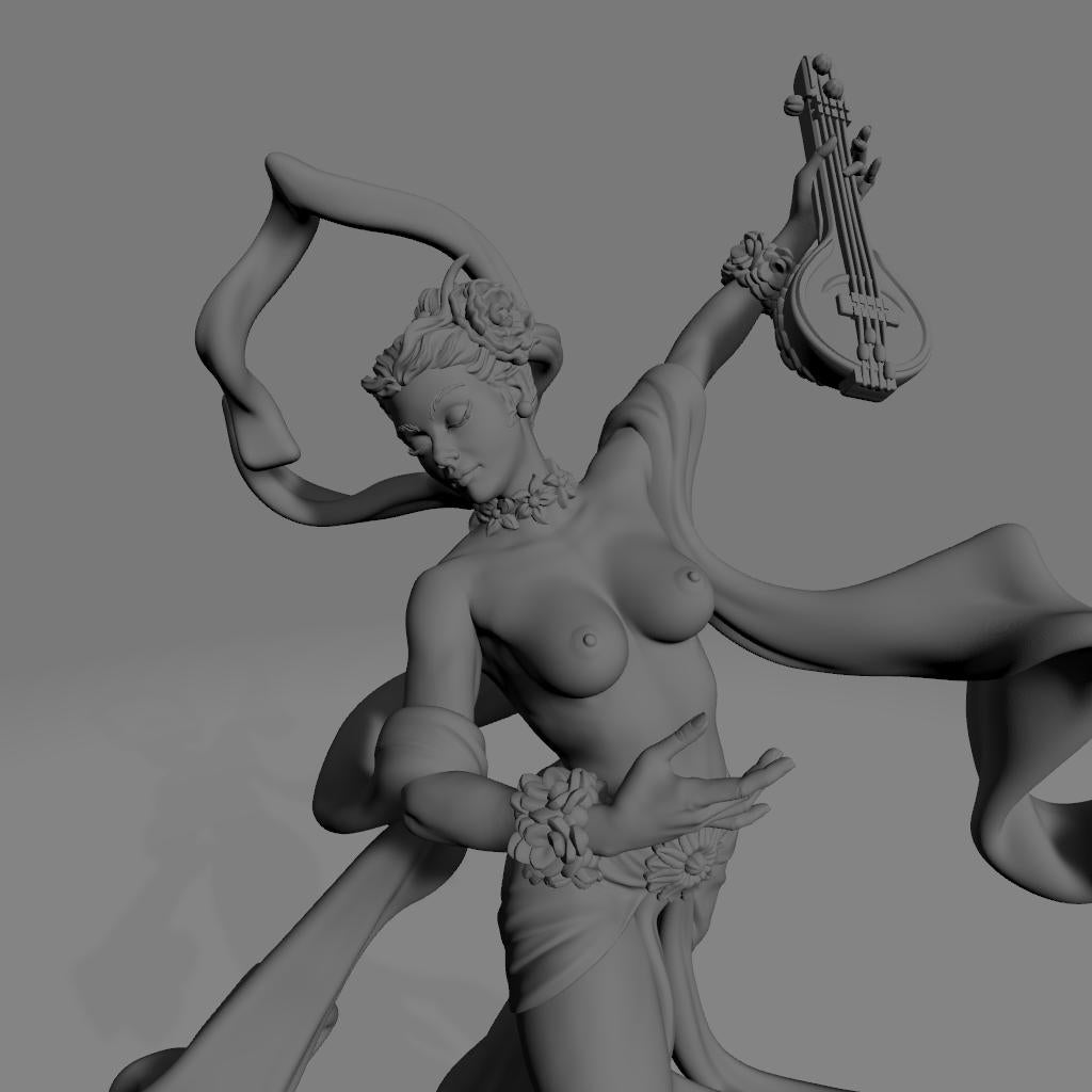 Urvashi | DnD Female Bard Dancer Collectible Tabletop Pinup Miniature | 32mm / 75mm | by Miniatures Cave