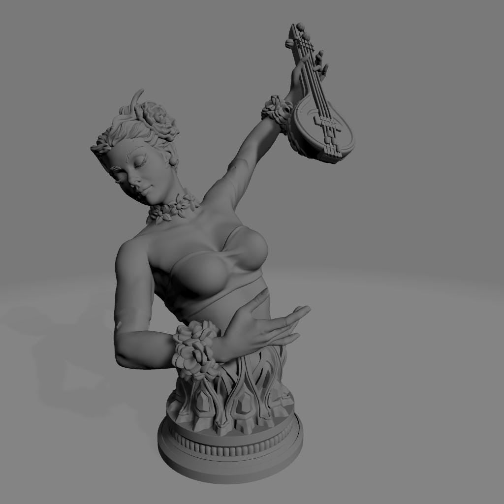 Urvashi | DnD Female Bard Dancer Collectible Tabletop Pinup Miniature | 32mm / 75mm | by Miniatures Cave