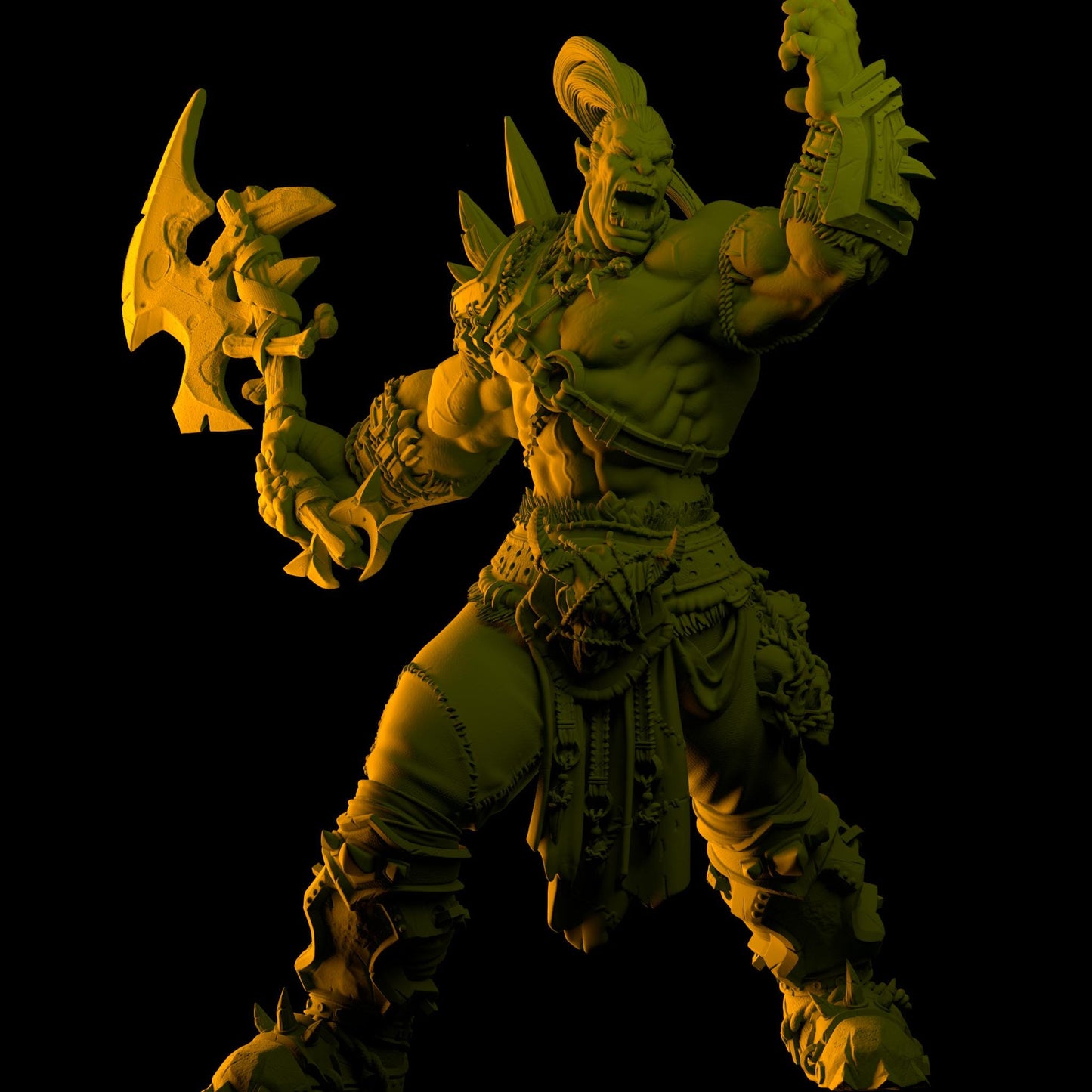 Gnadug Bonebreaker | Orc Barbarian Worrior DnD Resin Miniature | 32mm / 75mm | by Brayan Nafarrate