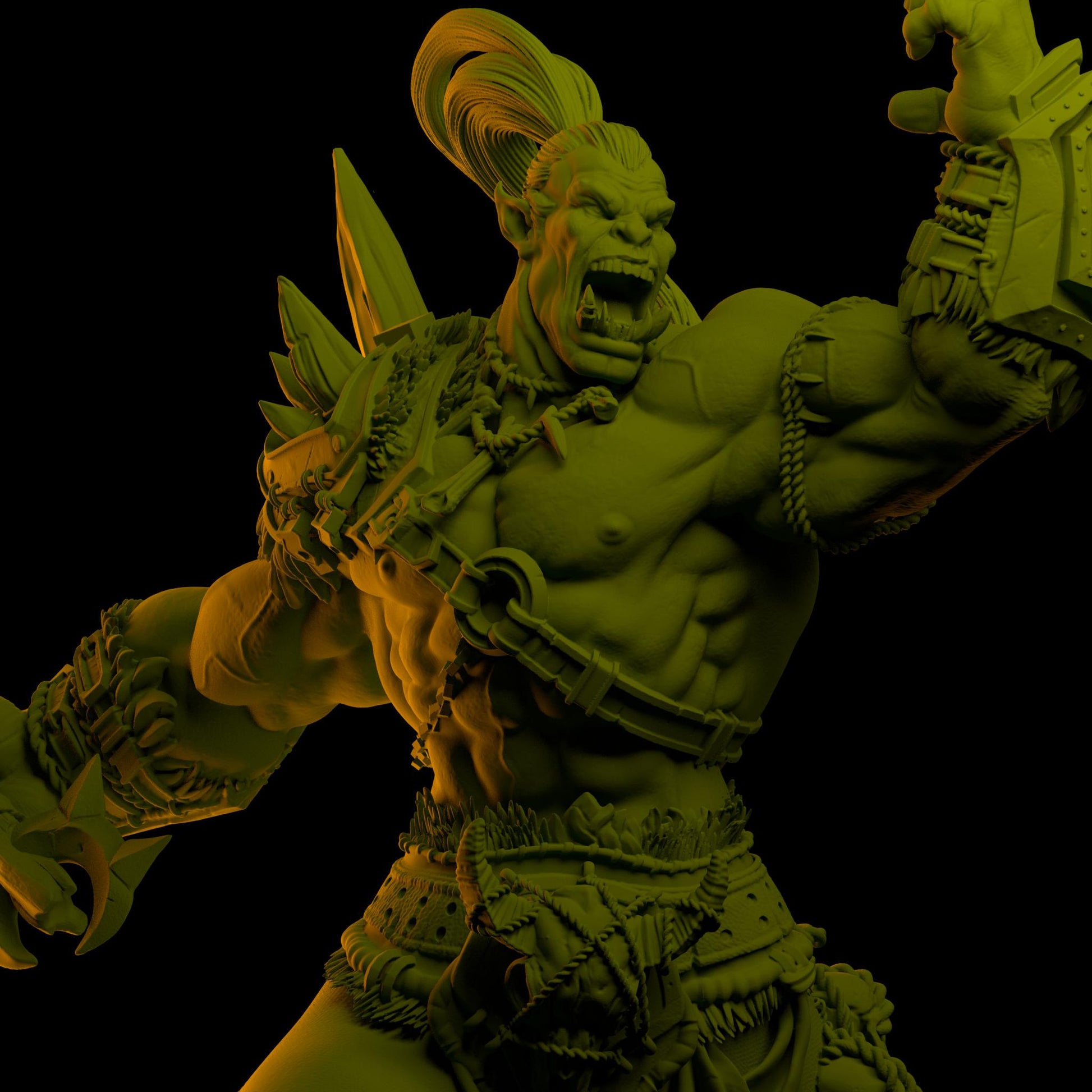 Gnadug Bonebreaker | Orc Barbarian Worrior DnD Resin Miniature | 32mm / 75mm | by Brayan Nafarrate