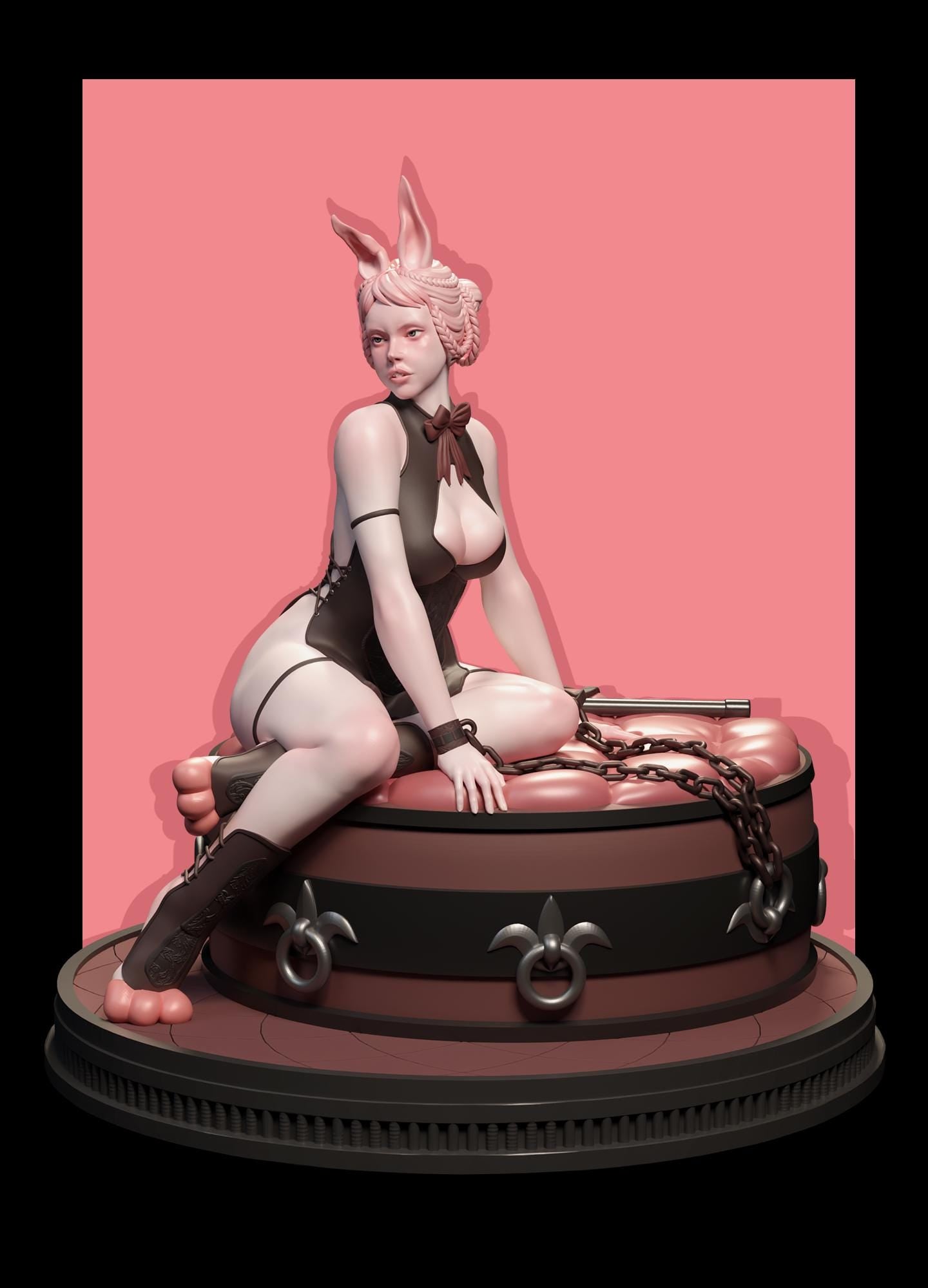 Seductive Bunny Girl | Female Fantasy Kemonimimi Collectible Resin Pin-up Miniature Statue | by Post Prints