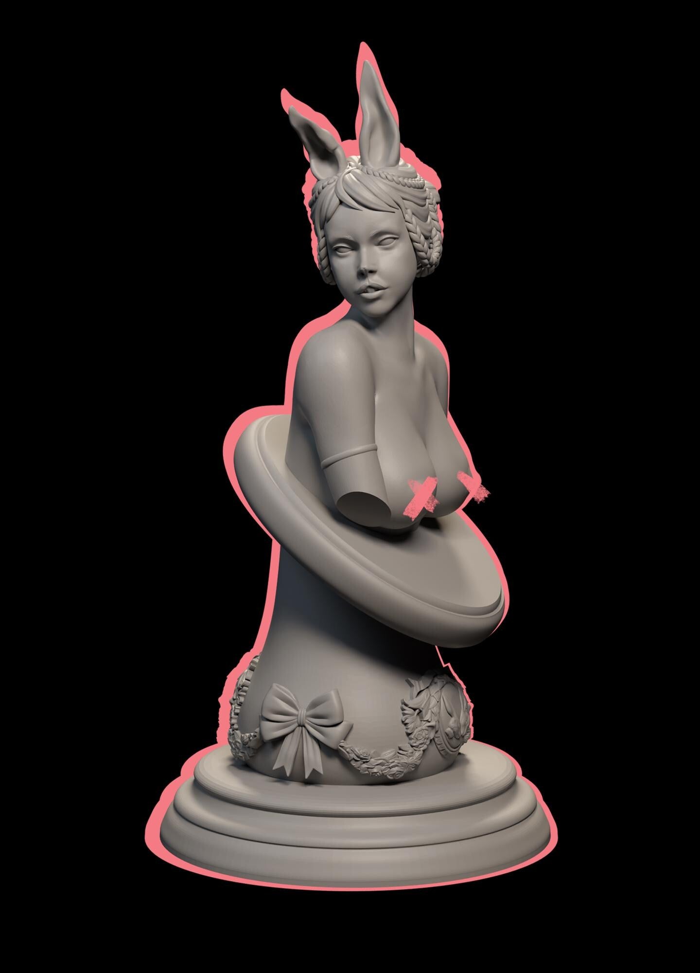 Seductive Bunny Girl | Female Fantasy Kemonimimi Collectible Resin Pin-up Miniature Statue | by Post Prints
