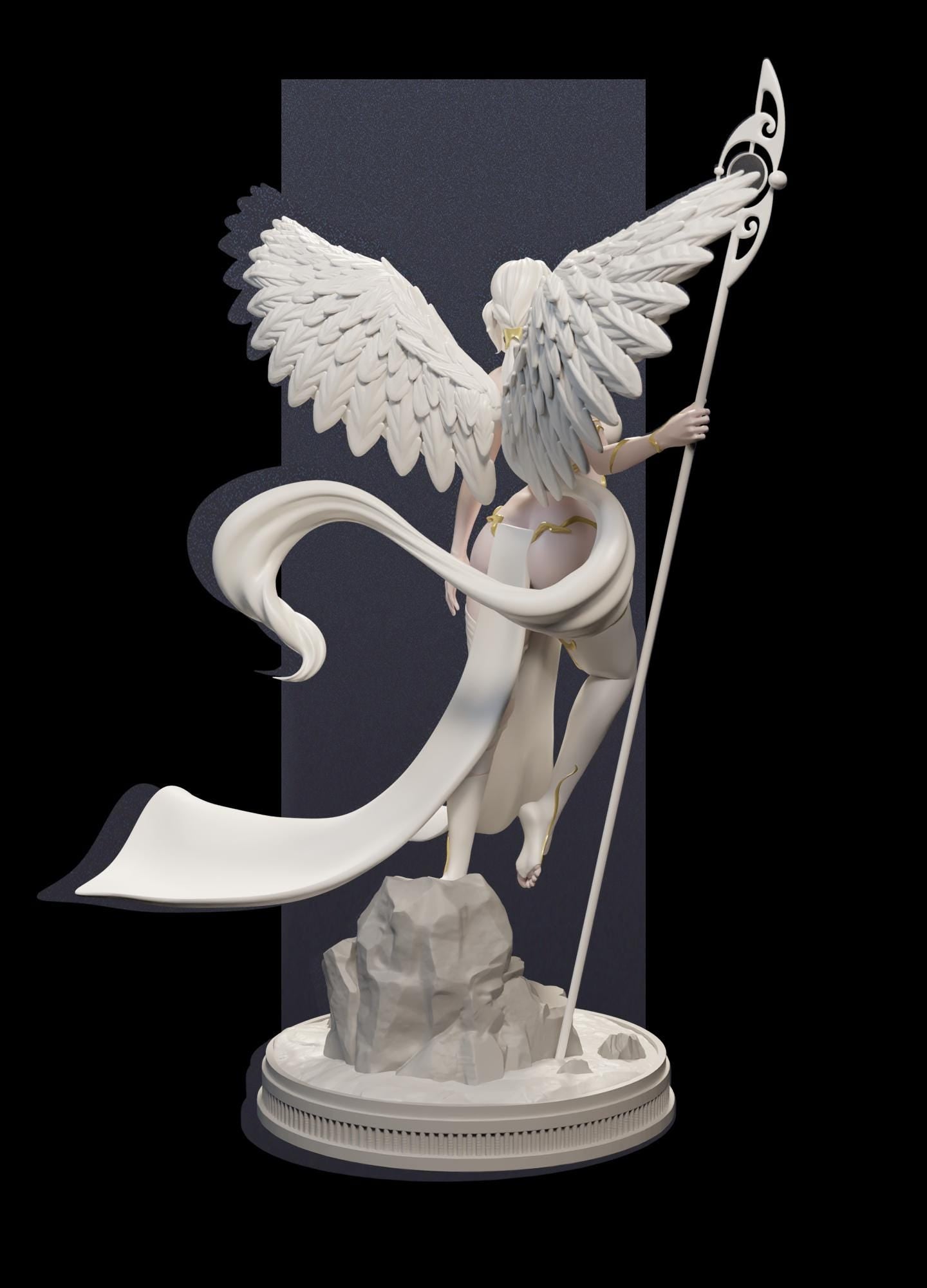Elyndra | Female Angel Holy Divine Collectible Resin Pinup Miniature | by Post Prints