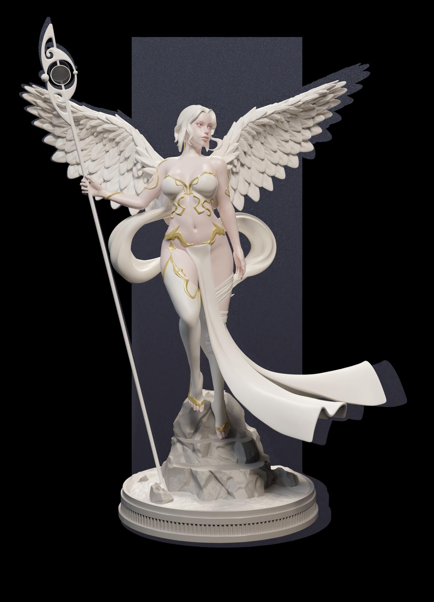 Elyndra | Female Angel Holy Divine Collectible Resin Pinup Miniature | by Post Prints