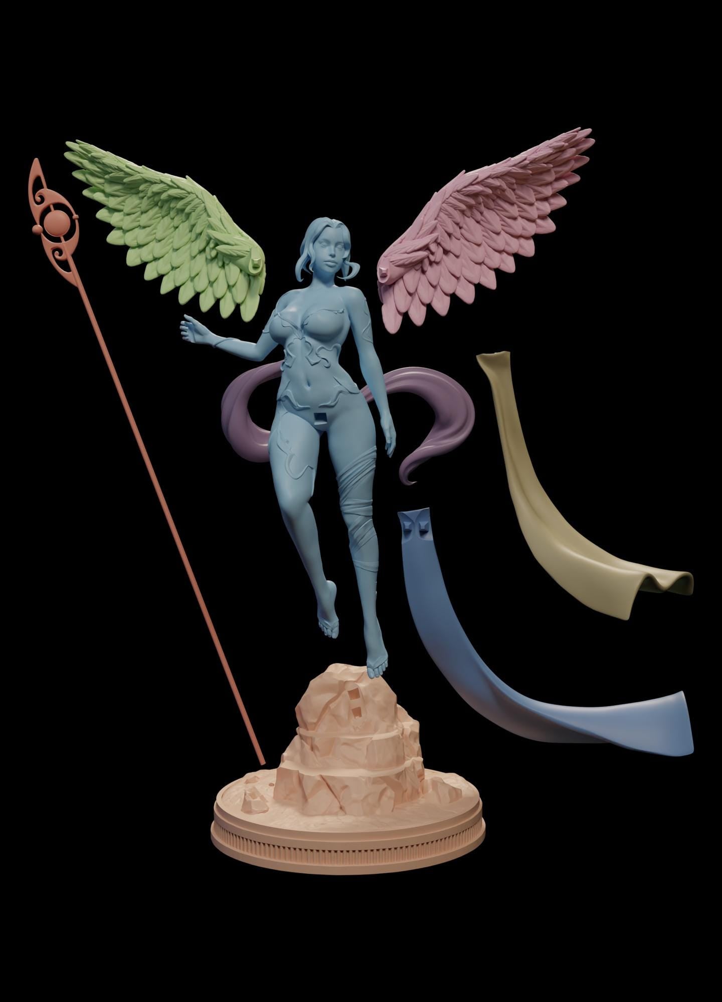 Elyndra | Female Angel Holy Divine Collectible Resin Pinup Miniature | by Post Prints