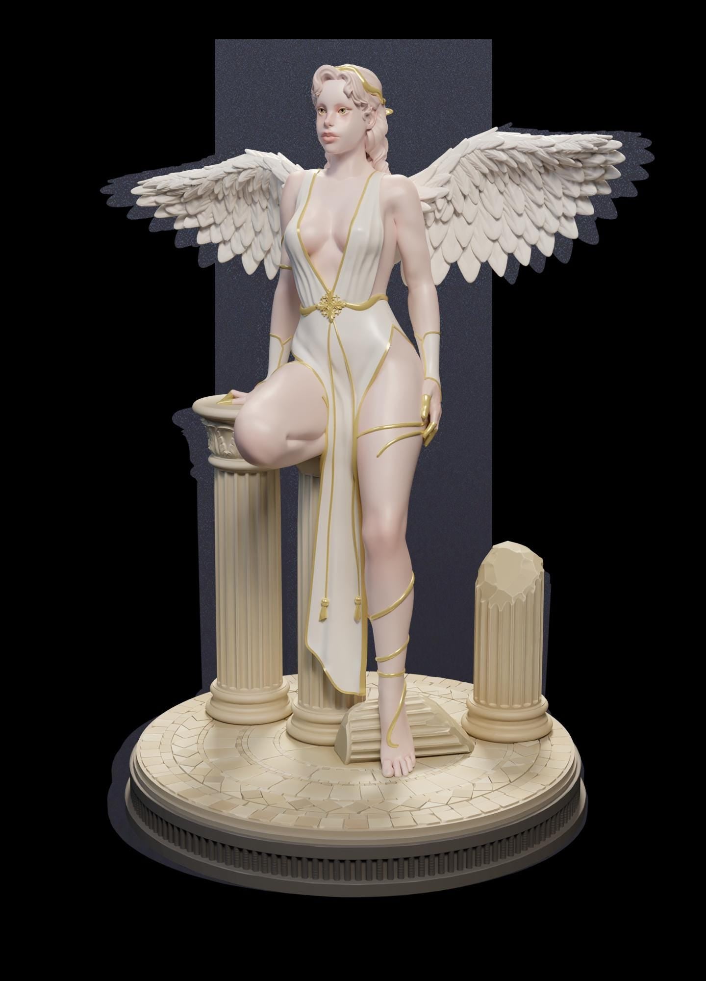 Tisania | Female Angel Holy Divine Collectible Resin Pinup Miniature | by Post Prints