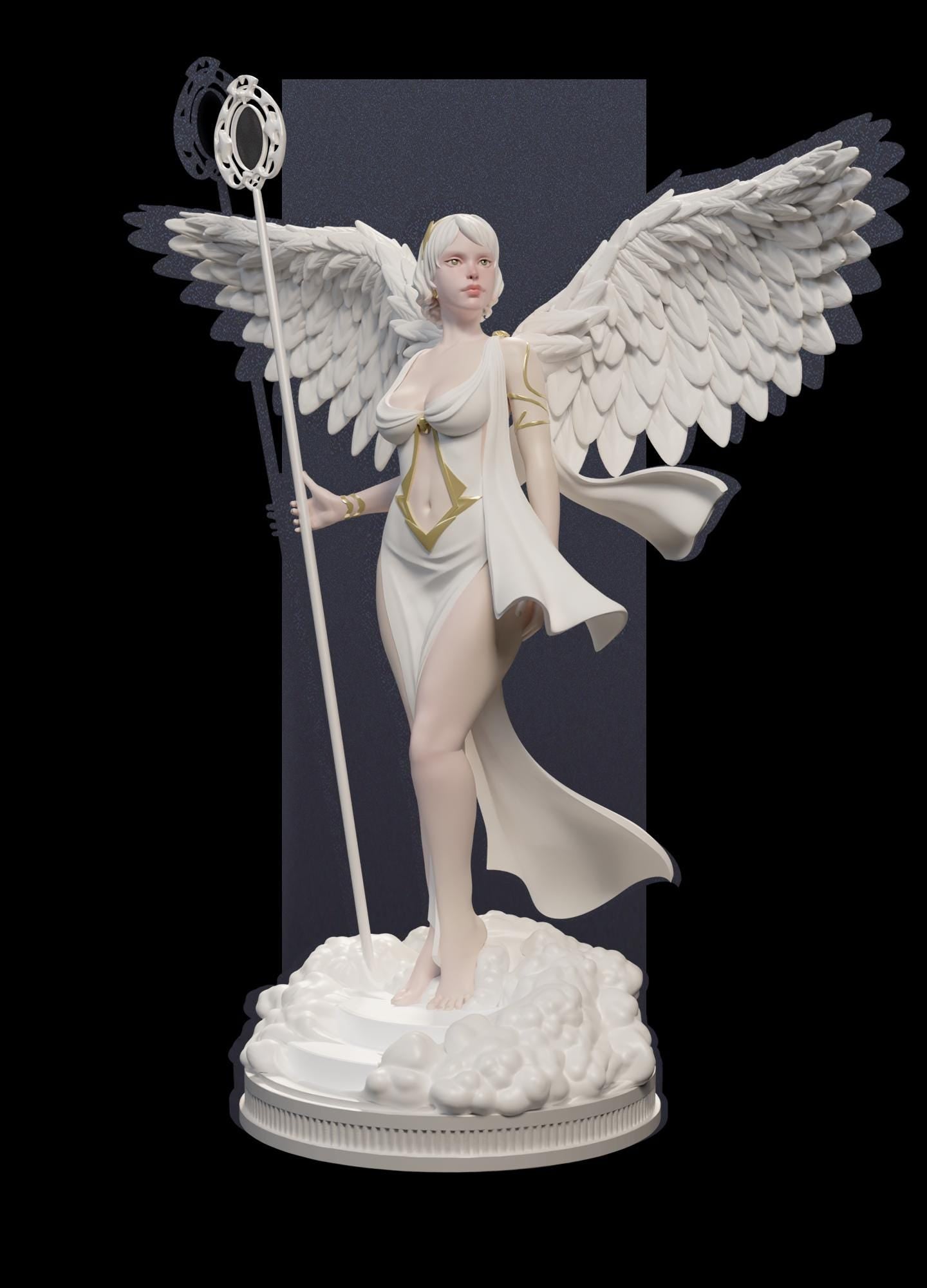 Velmora | Female Angel Holy Divine Collectible Resin Pinup Miniature | by Post Prints