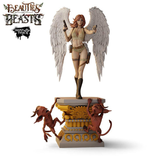 Constantin | Female Angel Adventurer Collectible Resin Pinup Miniature | 40mm / 75mm | by Secret Forge