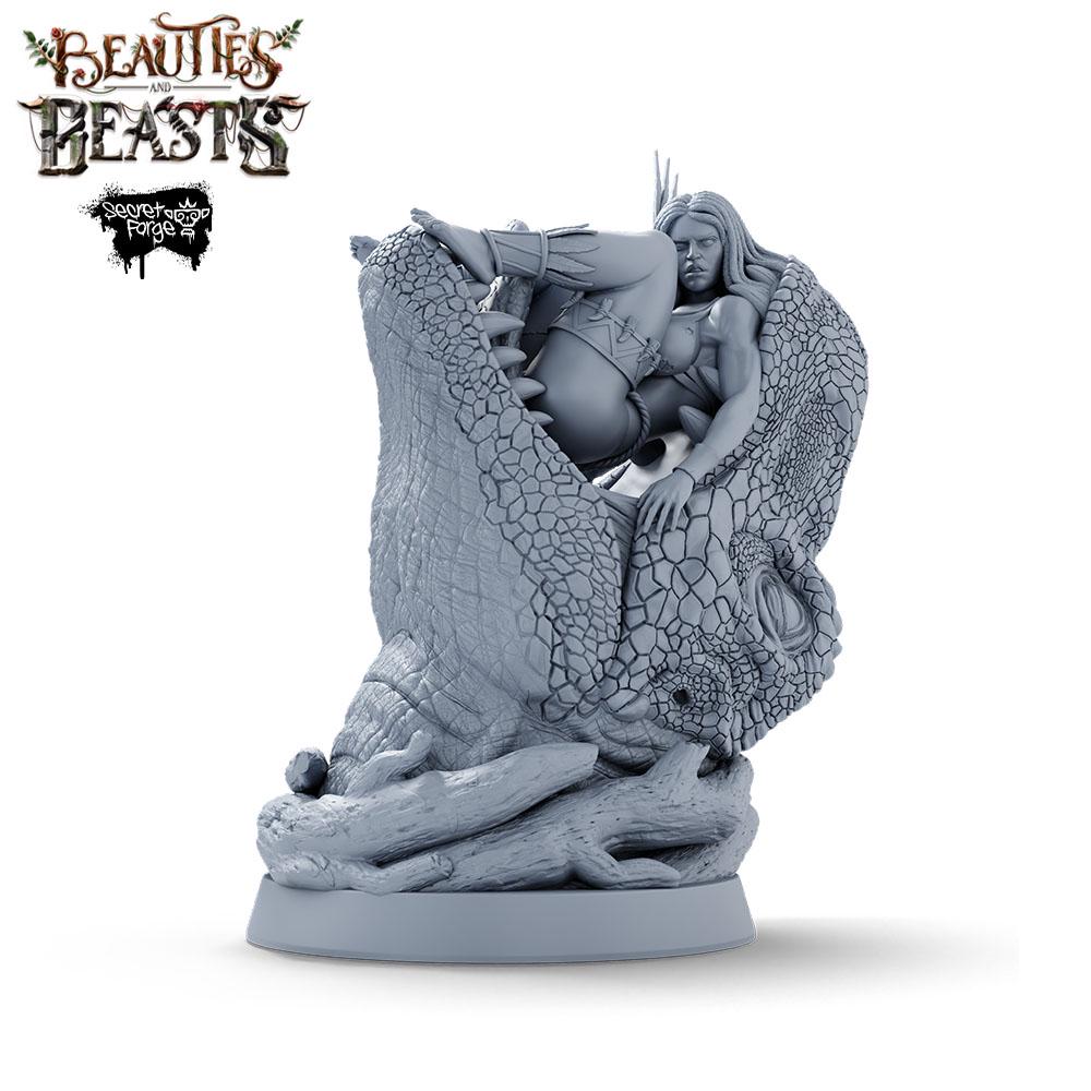Ragna | Female Tribal Barbarian Warrior Collectible Resin Pinup Miniature | 40mm / 75mm | by Secret Forge