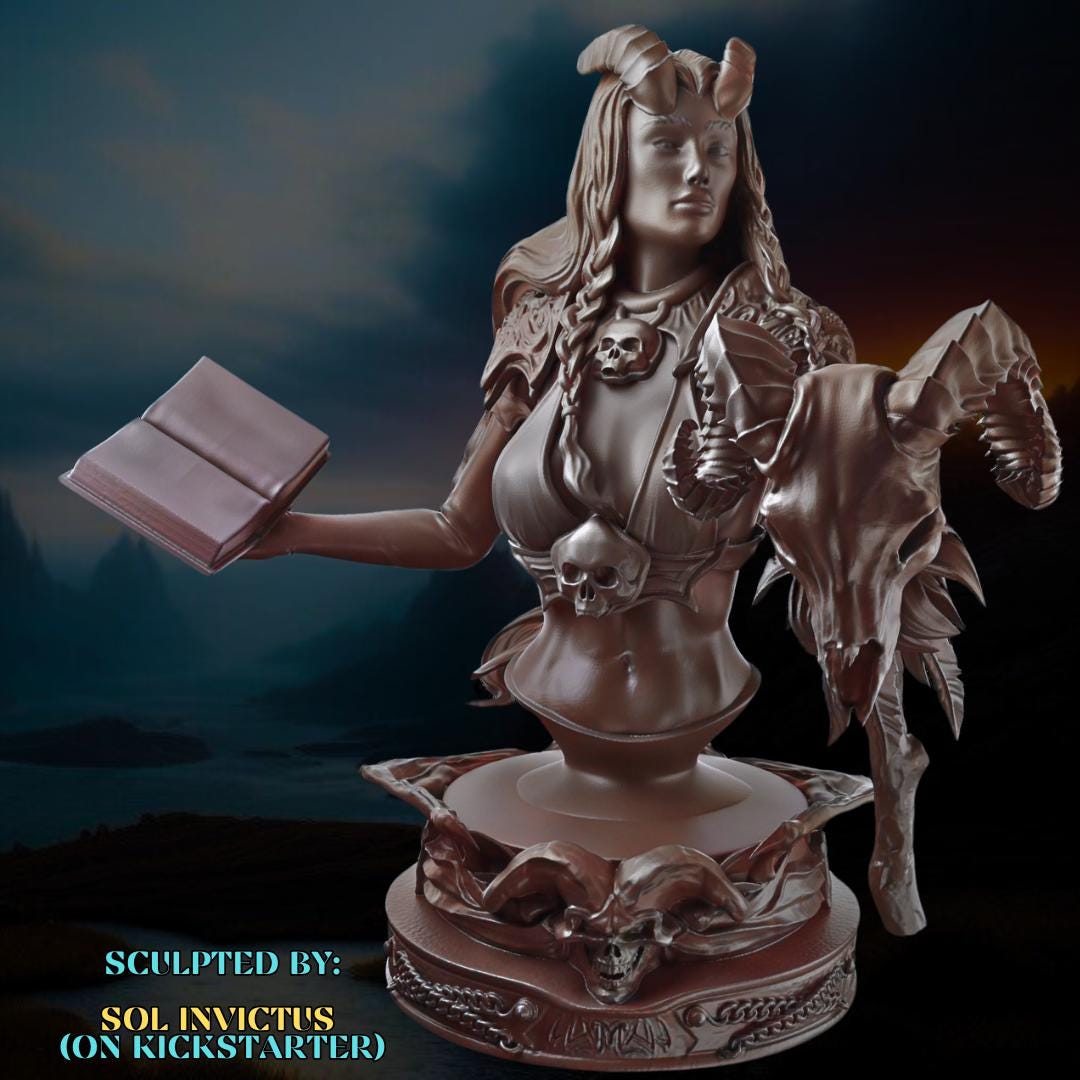 Tiefling Busts | Collectible Resin Miniature Tiefling Warlock, Paladin, Barbarian | by Sol Invictus