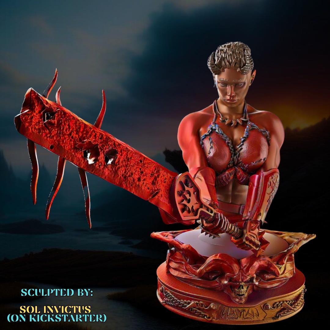 Tiefling Busts | Collectible Resin Miniature Tiefling Warlock, Paladin, Barbarian | by Sol Invictus