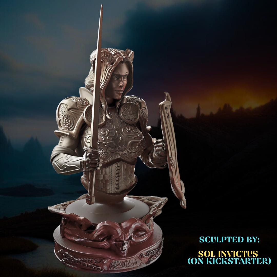 Tiefling Busts | Collectible Resin Miniature Tiefling Warlock, Paladin, Barbarian | by Sol Invictus