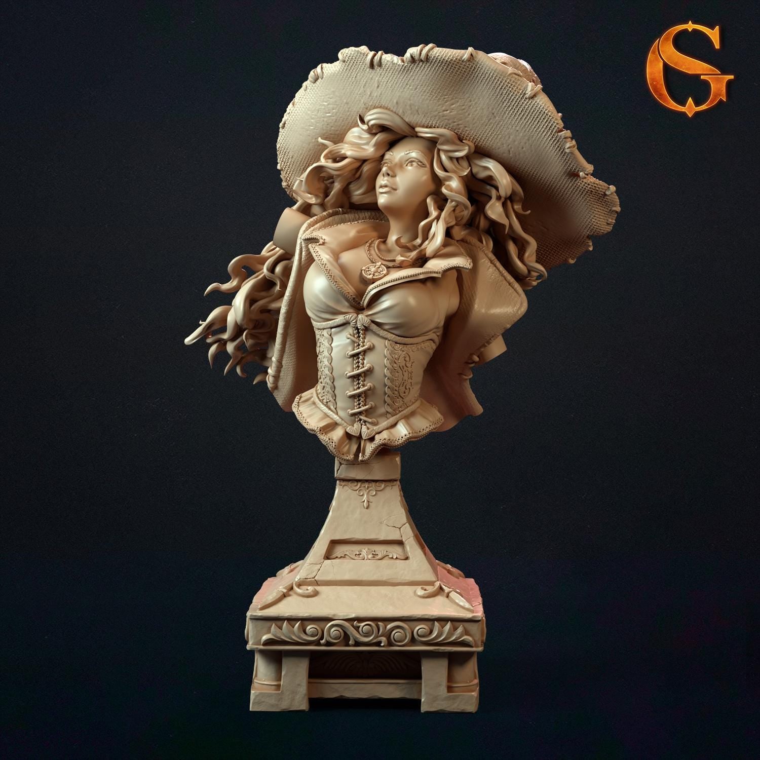 Beatrix of the Pumpkin Witch Bust | Collectible Resin Miniature Statue | by Solgood Forge